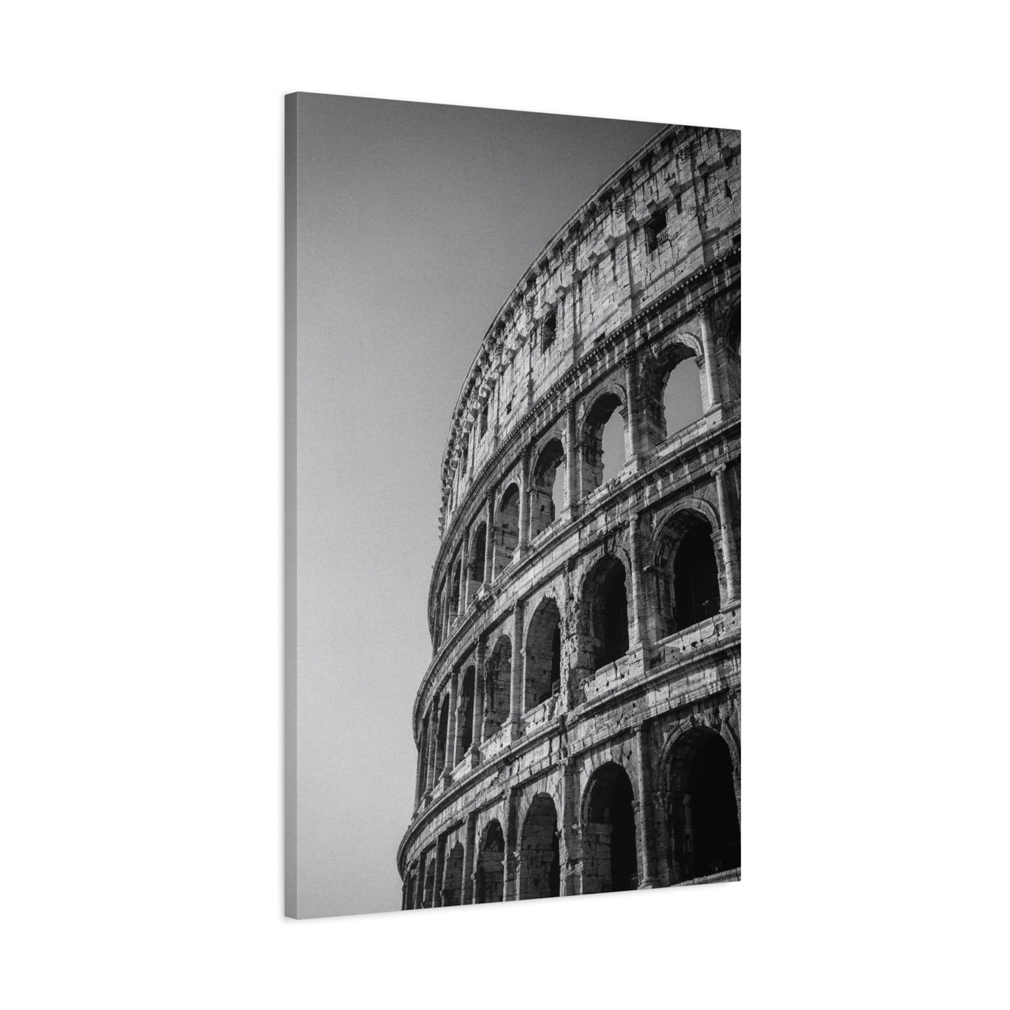 Rome Colosseum Canvas Wall Art - Black And White Architectural Art Print - Vintage Monochrome Cityscape Decor - Contemporary Living Room Wall Decor, Office Art Accent - Bedroom Home Decoration