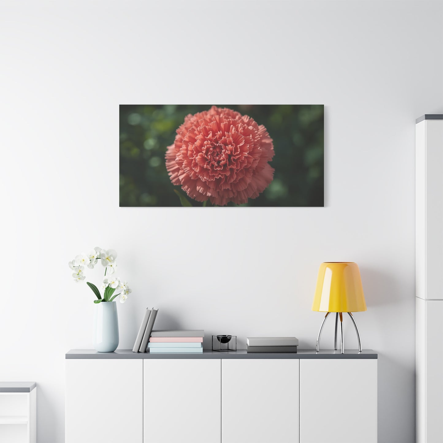 Pink Carnation Canvas Wall Art - Floral Close Up Botanical Print, Soft Focus Garden Art Print - Matte Cotton Canvas - Bedroom Wall Decor, Living Room Home Decoration - Bedroom Home Decoration