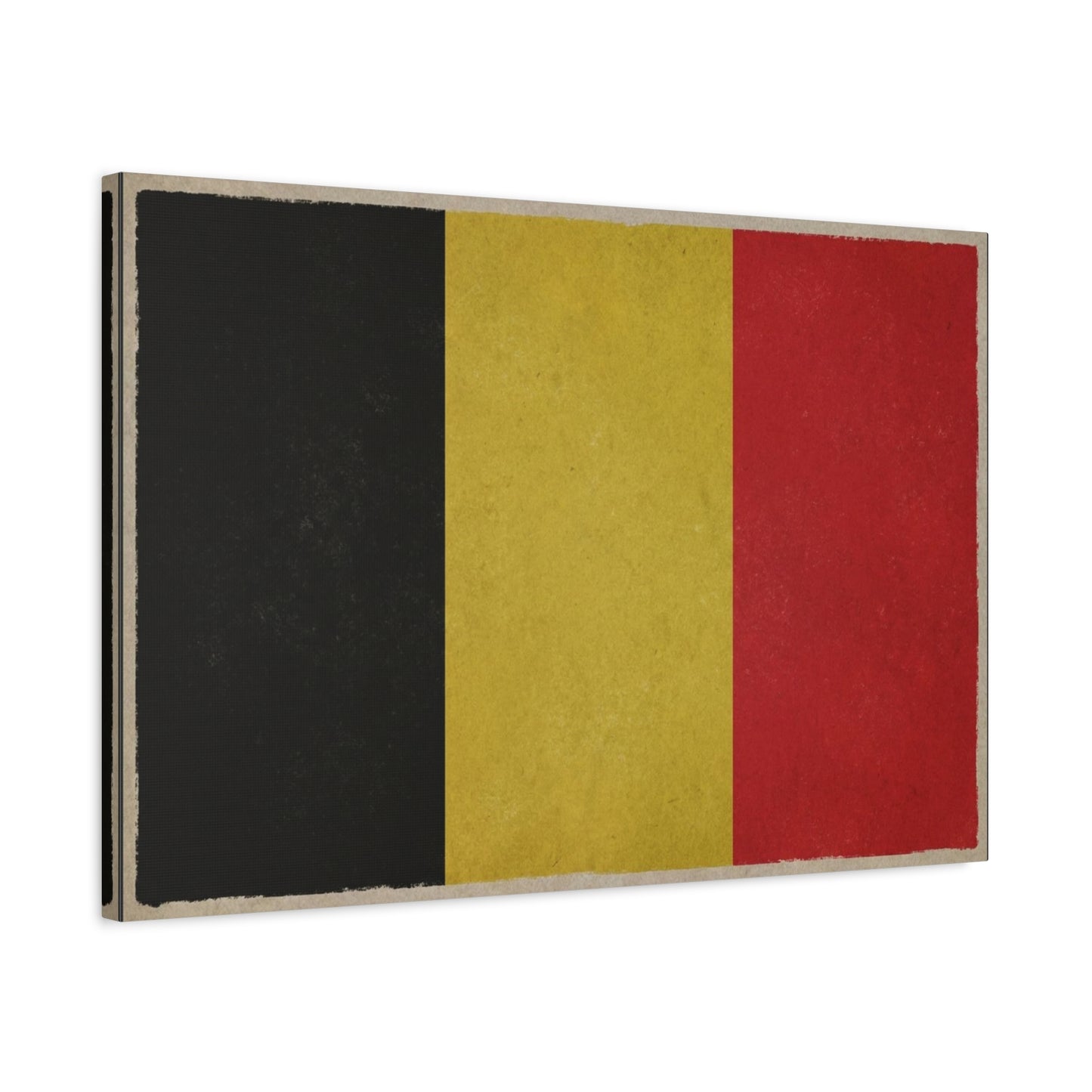 Belgium Flag Canvas Wall Art - Vintage Belgian Flag Print, Black Yellow Red Wall Decor - Rustic Patriotic Artwork - Living Room Home Decoration - Bedroom Home Decoration - Modern Farmhouse Style