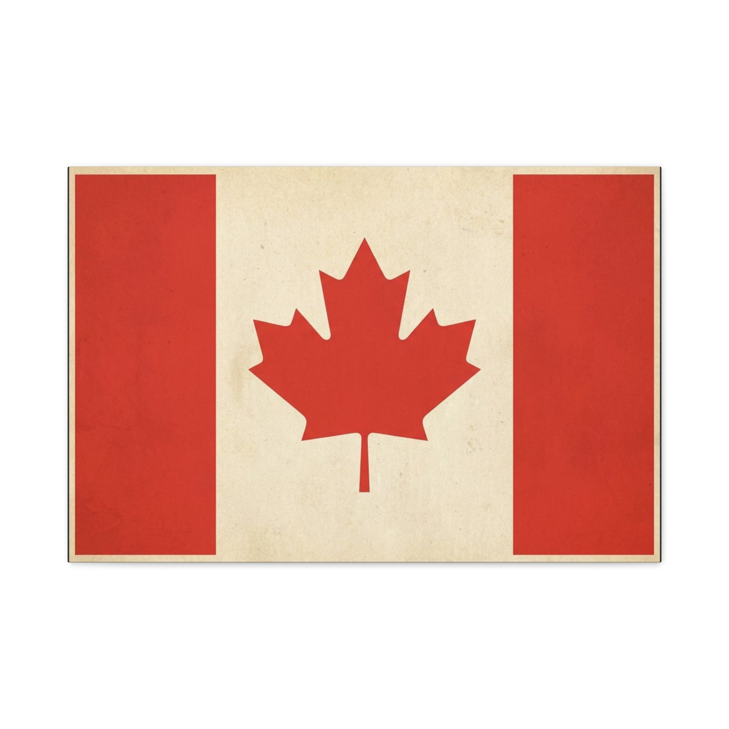 Canadian Flag Canvas Wall Art - Vintage Red Maple Leaf Patriotic Print, Rustic Neutral Texture, Canada Pride Decor, Living Room Wall Decor, Bedroom Home Decoration, Dorm Accent - Ready to Hang