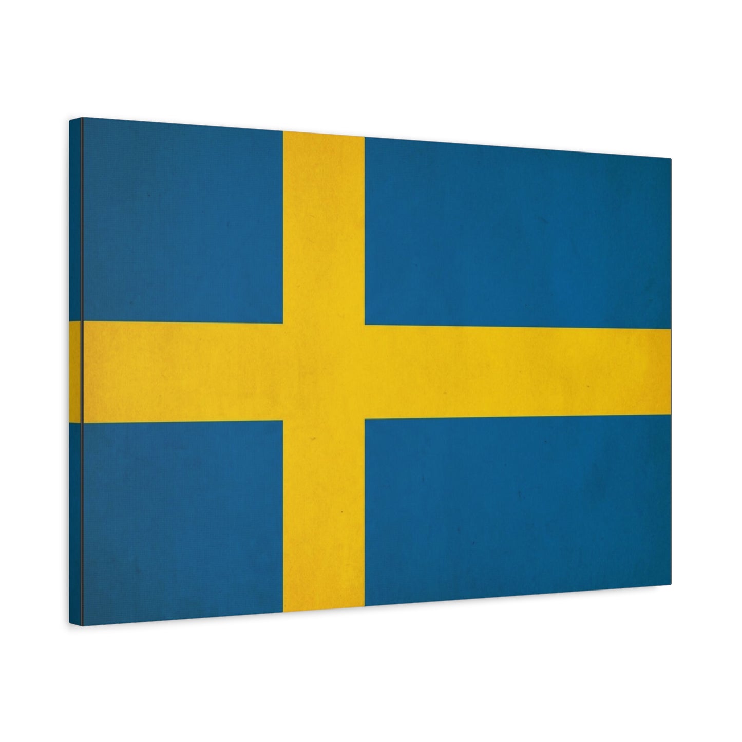 Sweden Flag Canvas Wall Art - Swedish National Flag Print, Blue Yellow Nordic Cross Decor - Minimalist Scandinavian Style - Living Room Wall Decor - Bedroom Home Decoration - Bedroom Home Decoration