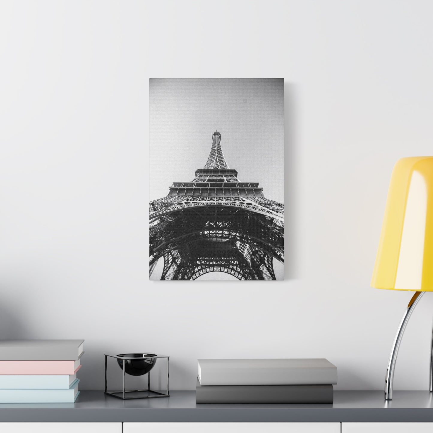 Eiffel Tower Canvas Wall Art - Black And White Paris Art Print, Architectural Landmark Decor - Matte Cotton Canvas - Modern Minimalist Style For Living Room Bedroom Office - Office Wall Art