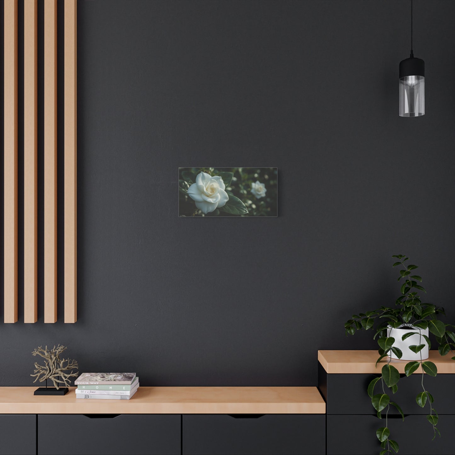 White Gardenia Canvas Wall Art - Botanical Floral Art Print, Soft Green Leaves, Matte Canvas Print, Traditional Style, Bedroom Wall Decor, Living Room Home Decoration - Bedroom Home Decoration