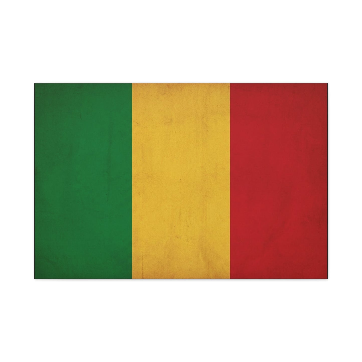 Mali Flag Canvas Wall Art - Green Yellow Red Tricolor National Flag Print - Vintage Textured Cotton Look - Pan African Style, Living Room Wall Decor, Bedroom Home Decoration - Bedroom Home Decoration