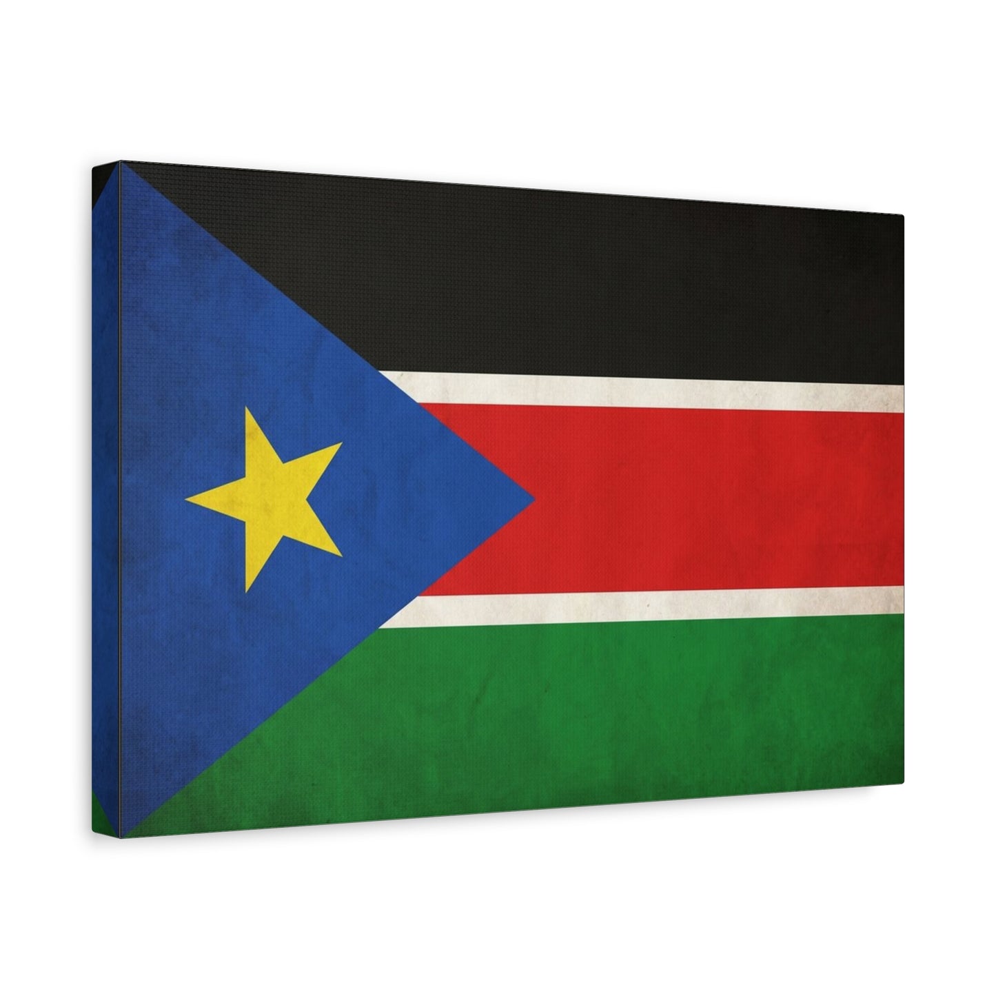 South Sudan Flag Canvas Wall Art - South Sudan Pride Decor, Vintage National Banner Print - Colorful Patriotic Artwork - Living Room Wall Decor, Office Art - Bedroom Home Decoration - Ready to Hang