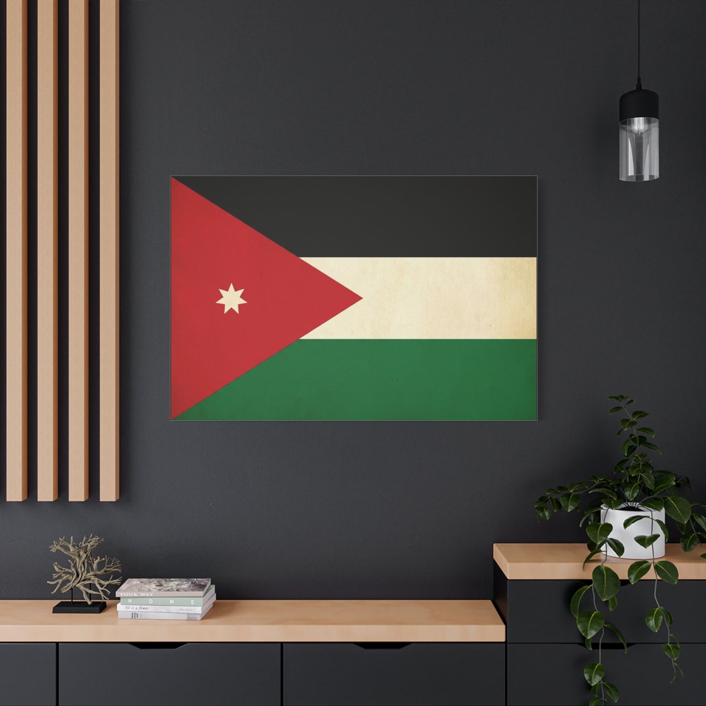 Jordan Flag Canvas Wall Art - Jordanian Pride Decor, Vintage National Banner Print, Matte Cotton Artwork, Living Room Wall Decor, Bedroom Home Decoration, Office Art Accent - Bedroom Home Decoration