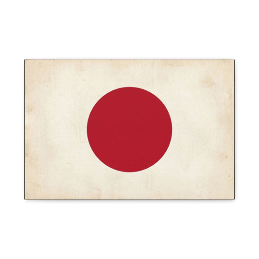 Japan Flag Canvas Wall Art - Minimalist Red Sun Graphic Print, Vintage Neutral Background - Matte Cotton Artwork - Modern Living Room Wall Decor, Office Art, Dorm Accent - Bedroom Home Decoration