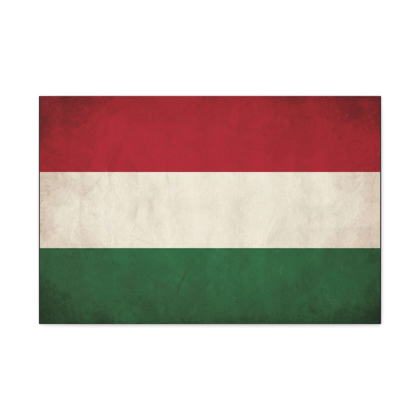 Hungary Flag Canvas Wall Art - Vintage Hungarian Tricolor Print, Distressed Red White Green Design - Patriotic Traditional Style - Living Room Wall Decor, Office Art Accent - Bedroom Home Decoration