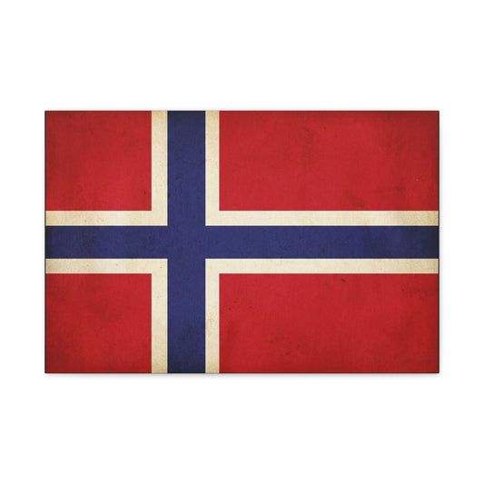 Iceland Flag Canvas Wall Art - Vintage Nordic Country Banner Print, Patriotic Red Blue White Design - Rustic Travel Style - Living Room Wall Decor, Bedroom Home Decoration - Bedroom Home Decoration
