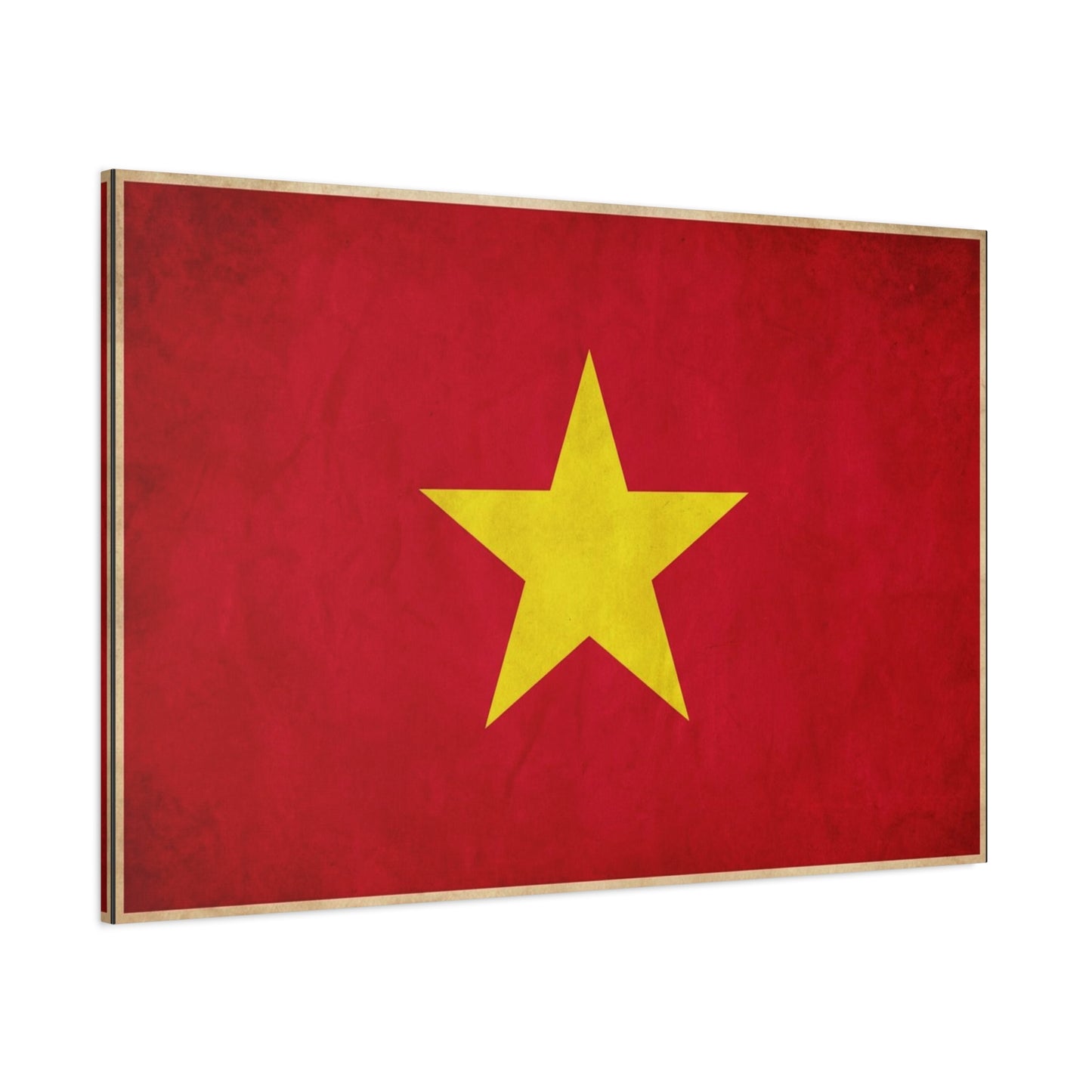 Vietnam Flag Canvas Wall Art - Red Field With Yellow Star Country Pride Decor - Vintage Style Cotton Print - Living Room Wall Decor, Bedroom Home Decoration, Office Art - Bedroom Home Decoration