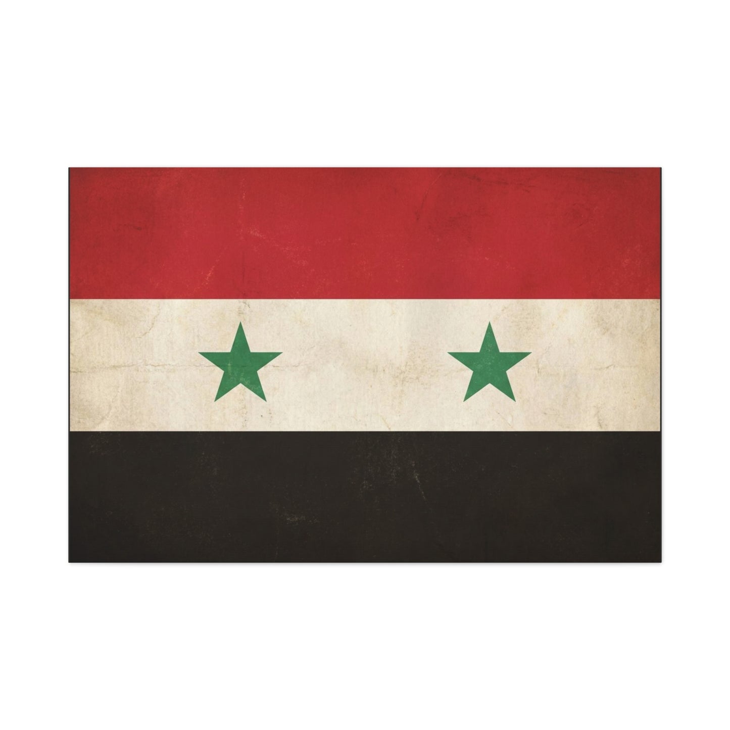 Syrian Flag Canvas Wall Art - Vintage Syria Flag Print, Distressed Patriotic Decor - Matte Canvas Wall Hanging - Living Room Home Decoration, Office Accent - Bedroom Home Decoration - Ready to Hang