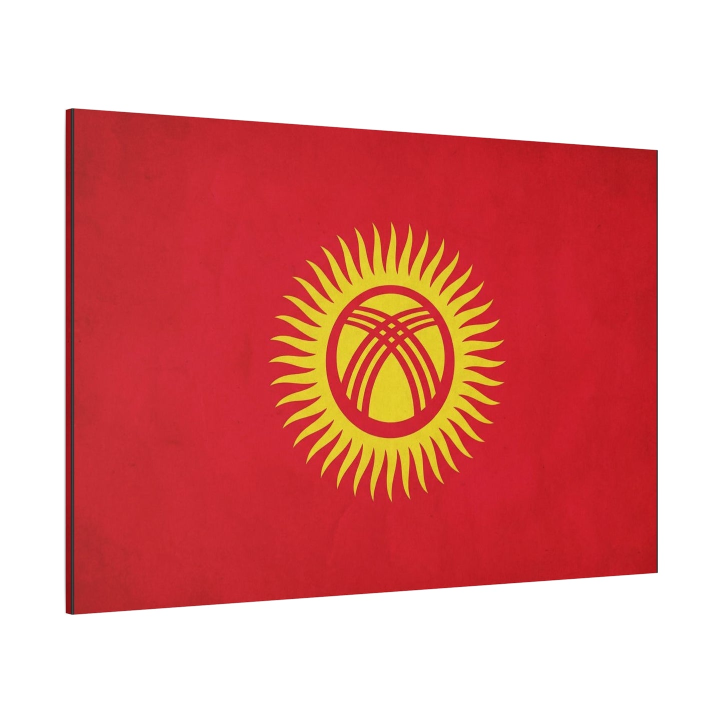 Kyrgyzstan Flag Canvas Wall Art - Red Sun Tunduk Emblem Print Picture - Minimalist Patriotic Wall Decor, Modern Home Decoration, Living Room Accent, Office Art - Bedroom Home Decoration