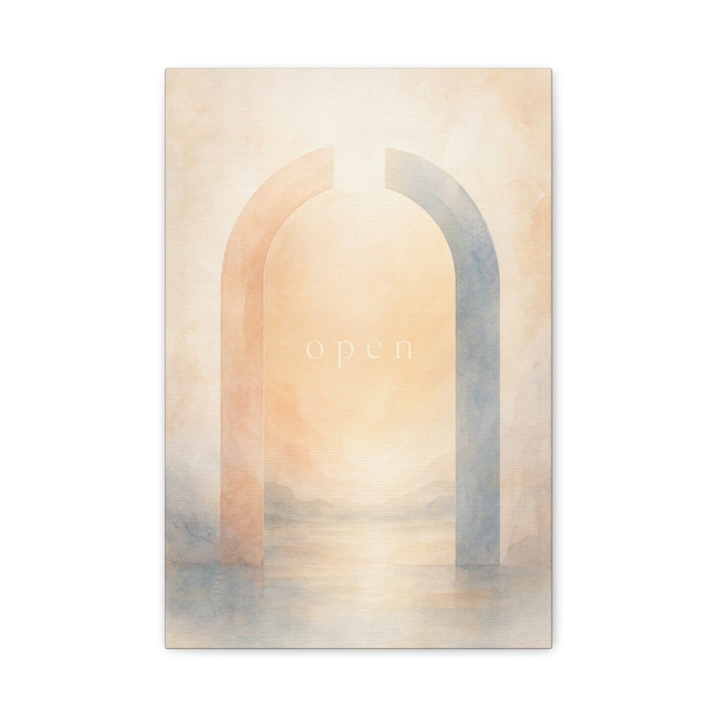 "Open" Abstract Arch Canvas Wall Art - Minimalist Watercolor Neutral Wall Decor - Contemporary Pastel Home Decoration - Bedroom Living Room Accent, Meditation Space Office Art - Modern Farmhouse Style