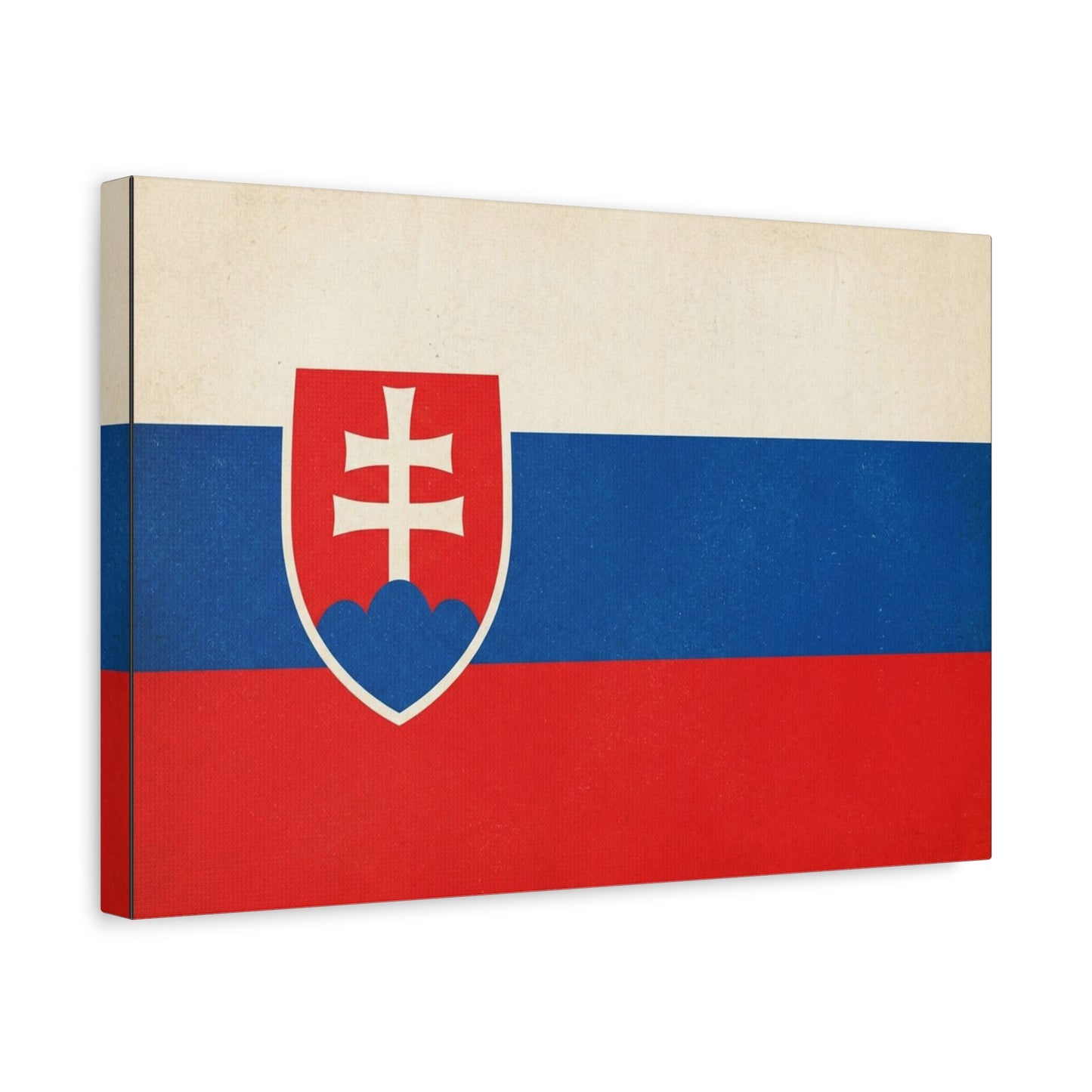 Slovakia Flag Canvas Wall Art - Vintage Slovak Republic Banner Print, Patriotic Heritage Decor - Minimalist National Color Design - Living Room Wall Decor - Bedroom Home Decoration - Ready to Hang