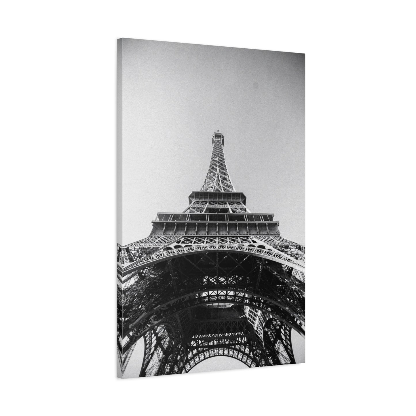 Eiffel Tower Canvas Wall Art - Black And White Paris Art Print, Architectural Landmark Decor - Matte Cotton Canvas - Modern Minimalist Style For Living Room Bedroom Office - Office Wall Art