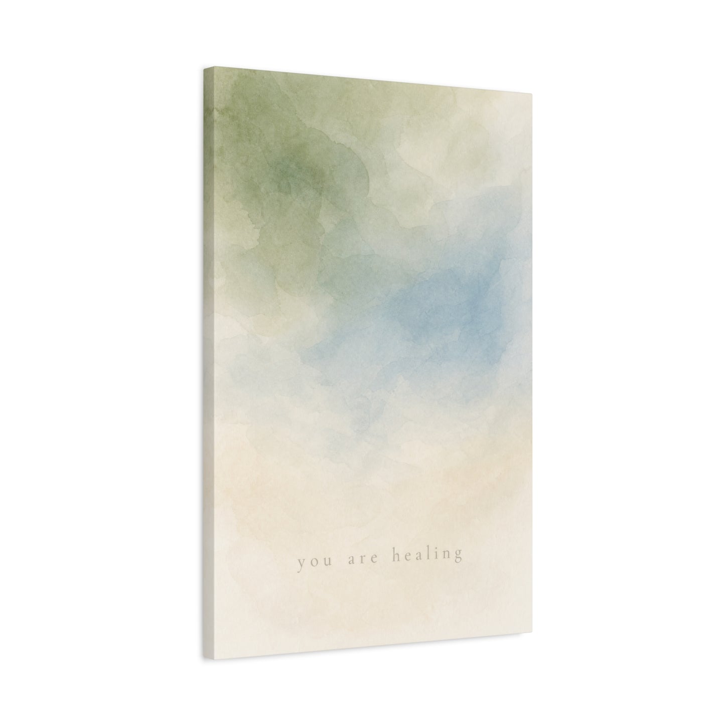"You Are calming" Abstract Canvas Wall Art - Soft Blue Green Watercolor Quote Print - Minimalist Calm Style - Bedroom Wall Decor, Meditation Space, Living Room Home Decoration - Modern Farmhouse Style