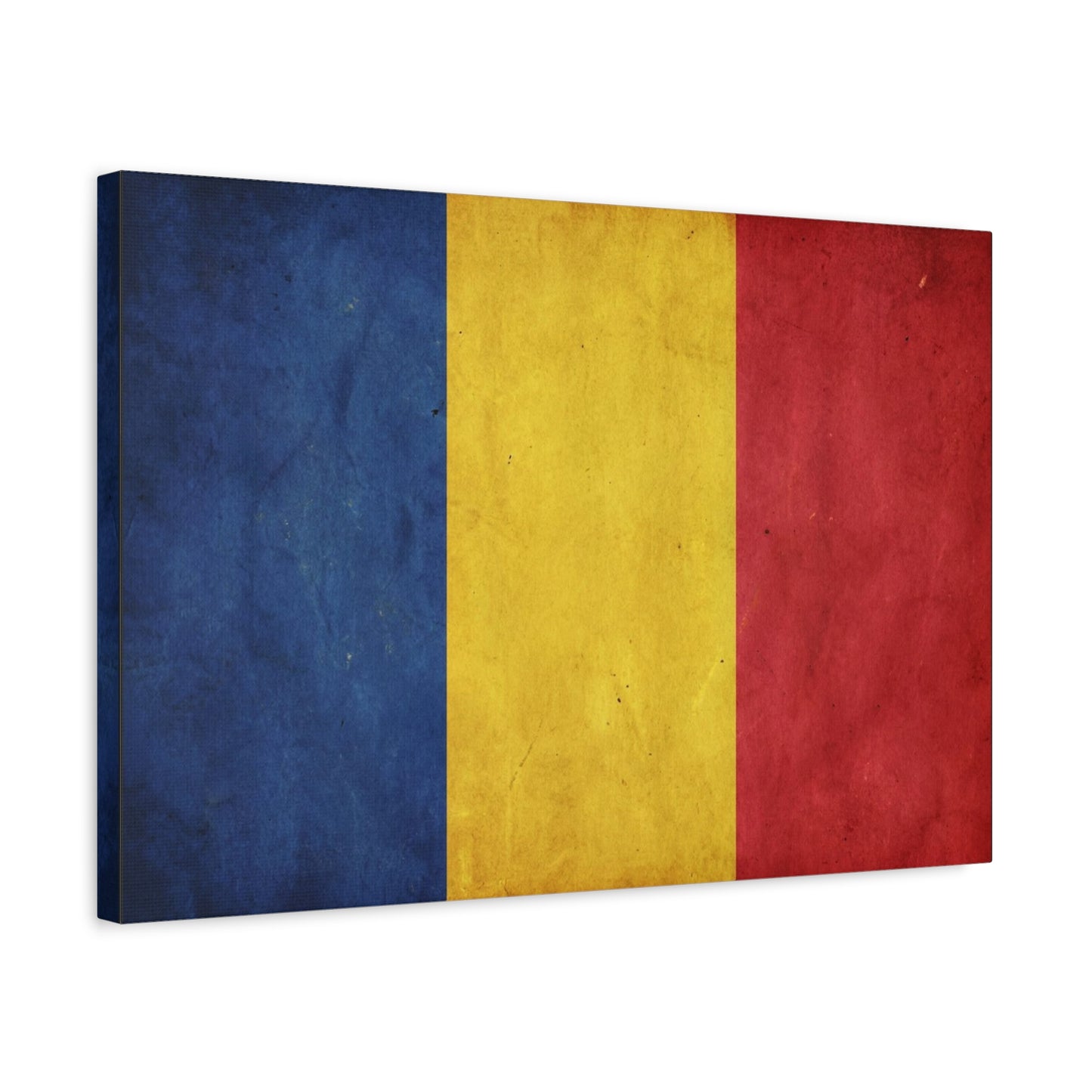 Romania Flag Canvas Wall Art - Vintage Tricolor Country Print, Rustic Patriotic Decor - Textured Cotton Canvas - Living Room Home Decoration, Office Accent - Living Room Wall Decor - Ready to Hang