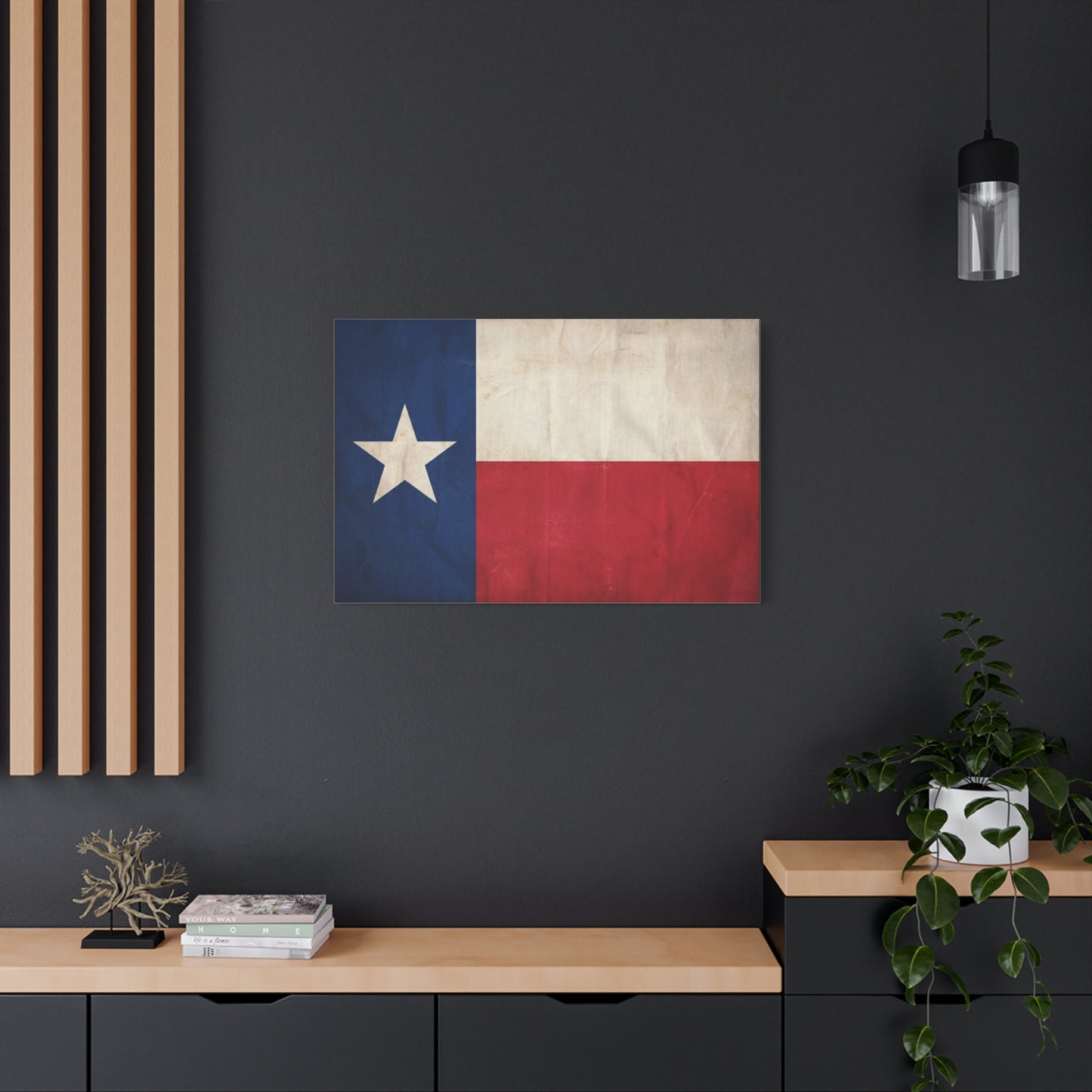 Texas Flag Canvas Wall Art - Vintage Lone Star State Print, Rustic Patriotic Decor - Matte Cotton Artwork - Living Room Wall Decor, Office Accent - Bedroom Home Decoration - Bedroom Home Decoration