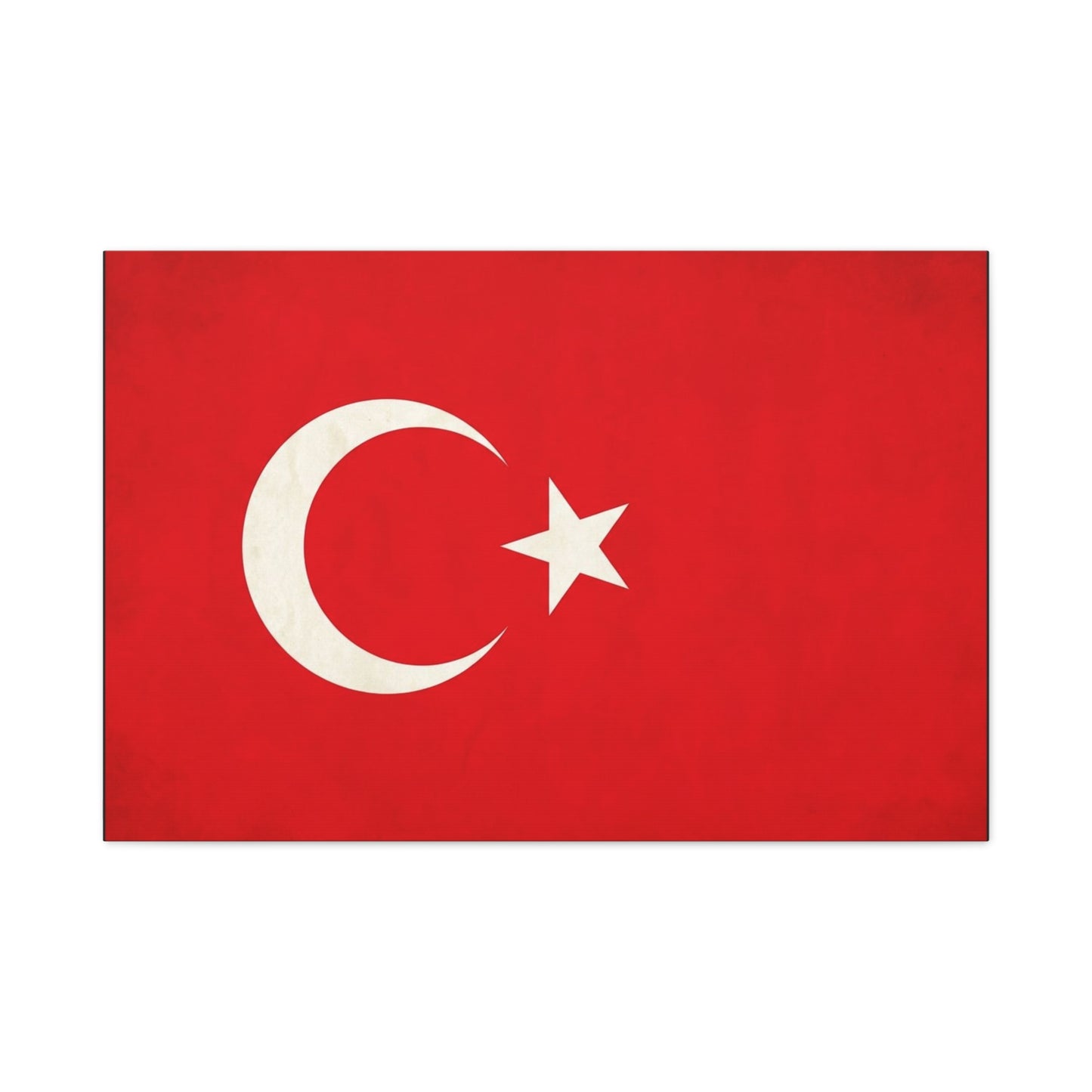 Turkey Flag Canvas Wall Art - Red Crescent Star Turkish Flag Print - Vintage Patriotic Decor, Matte Canvas Print, Living Room Home Decoration, Bedroom Accent - Living Room Wall Decor - Ready to Hang