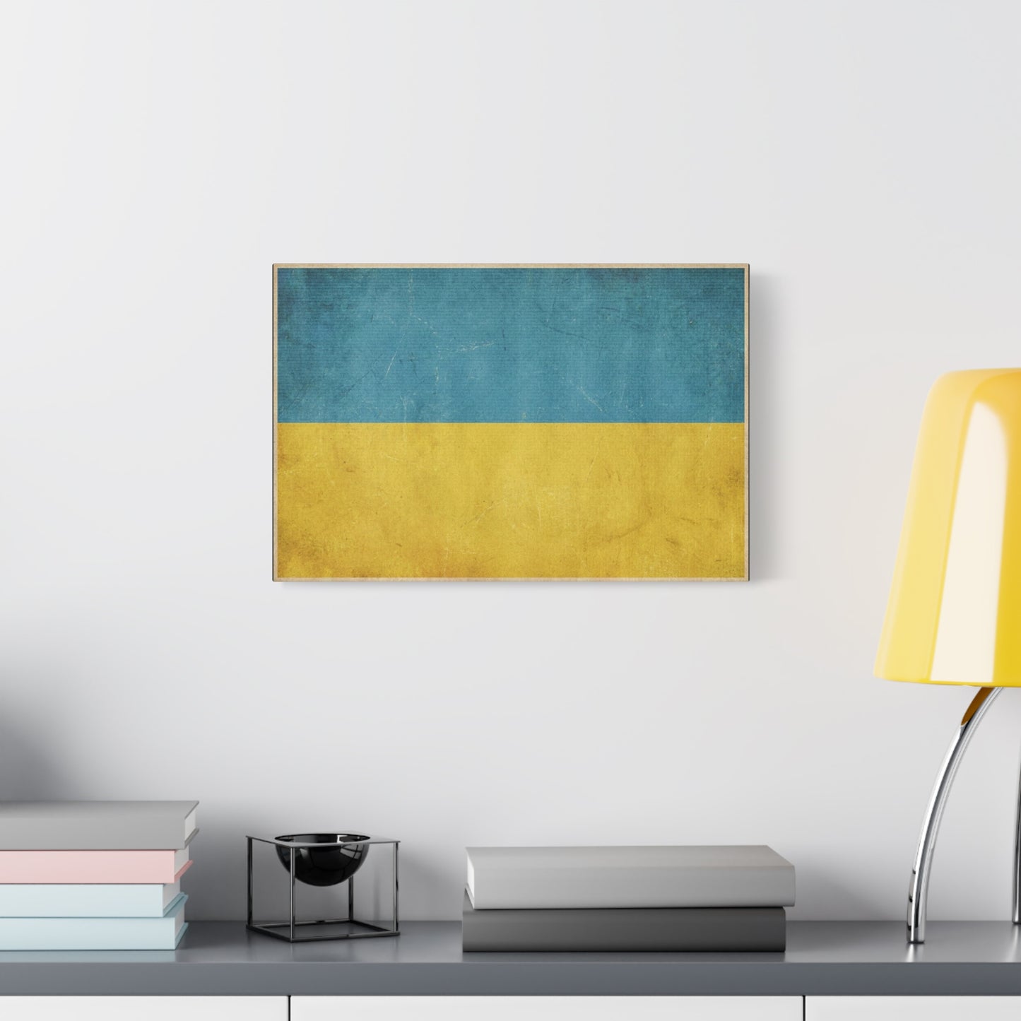 Ukraine Flag Canvas Wall Art - Blue And Yellow Distressed Country Print - Vintage Patriotic Decor, Matte Canvas Print - Living Room Wall Decor, Office Art - Bedroom Home Decoration - Ready to Hang
