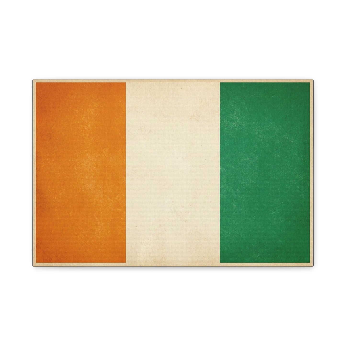 Irish Flag Canvas Wall Art - Vintage Tricolor Ireland Print, Green White Orange Decor - Minimalist Patriotic Artwork - Living Room Wall Decor, Bedroom Home Decoration - Bedroom Home Decoration