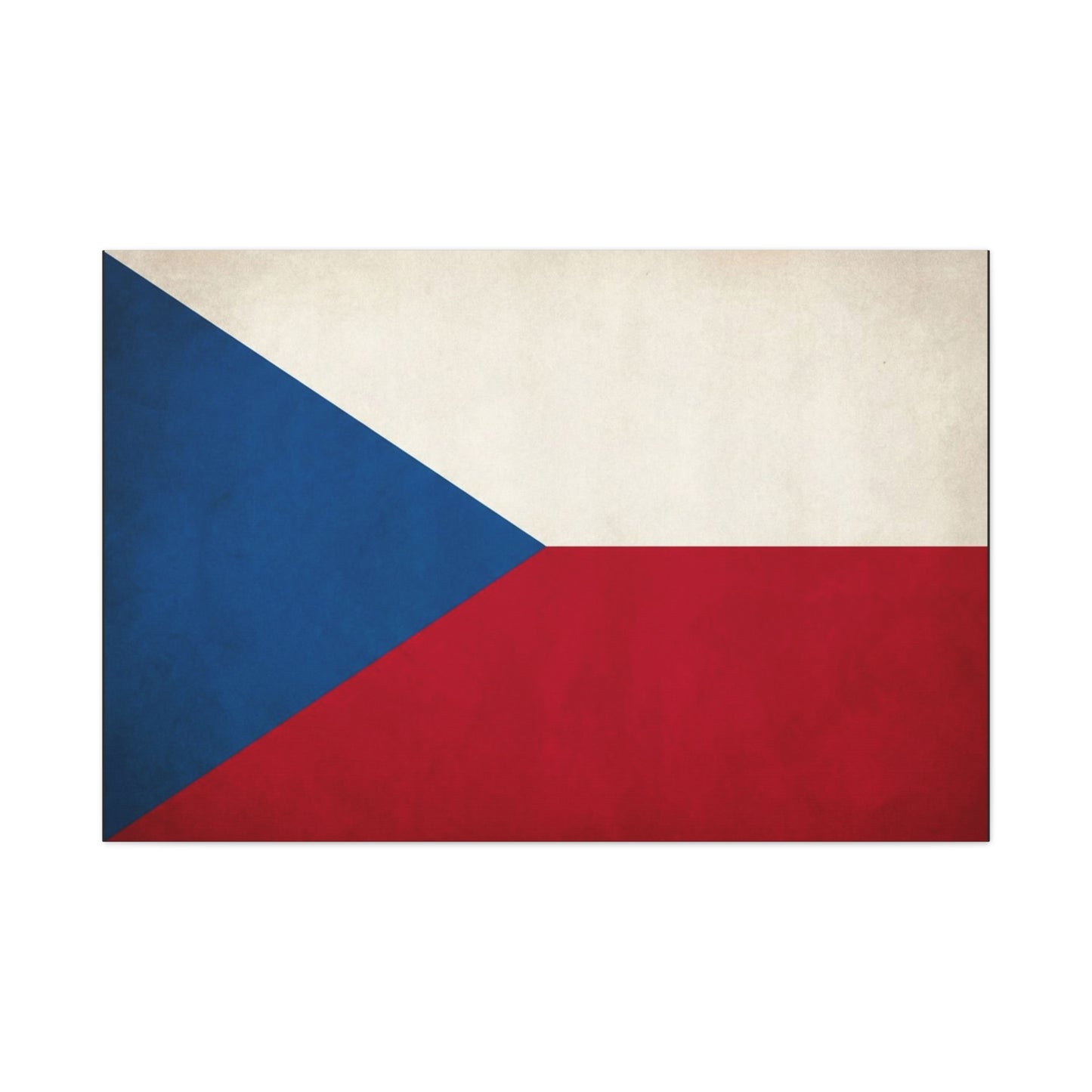 Czech Republic Flag Canvas Wall Art - Czech Flag Print, Vintage Patriotic Decor - Minimalist Tricolor Design - Living Room Home Decoration, Office Wall Accent - Bedroom Home Decoration - Ready to Hang