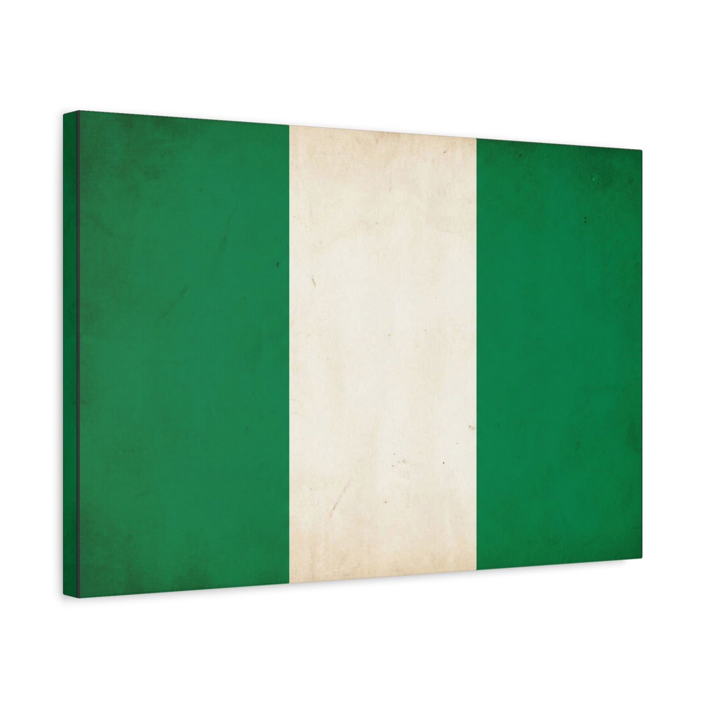 Nigeria Flag Canvas Wall Art - Vintage Green White Stripe National Print - Minimalist Patriotic Decor, Cotton Canvas Artwork, Living Room Wall Decor, Office Home Decoration - Bedroom Home Decoration