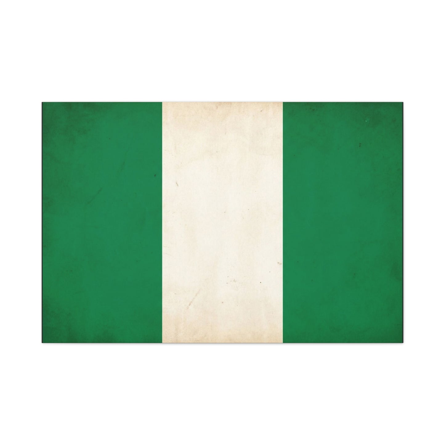 Nigeria Flag Canvas Wall Art - Vintage Green White Stripe National Print - Minimalist Patriotic Decor, Cotton Canvas Artwork, Living Room Wall Decor, Office Home Decoration - Bedroom Home Decoration