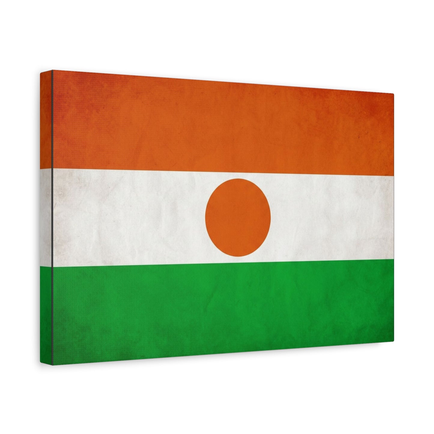 Niger Flag Canvas Wall Art - Orange White Green Tricolor With Central Sun Disc - Minimalist Patriotic Print - Living Room Wall Decor