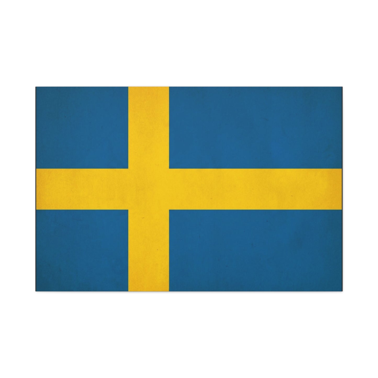 Sweden Flag Canvas Wall Art - Swedish National Flag Print, Blue Yellow Nordic Cross Decor - Minimalist Scandinavian Style - Living Room Wall Decor - Bedroom Home Decoration - Bedroom Home Decoration