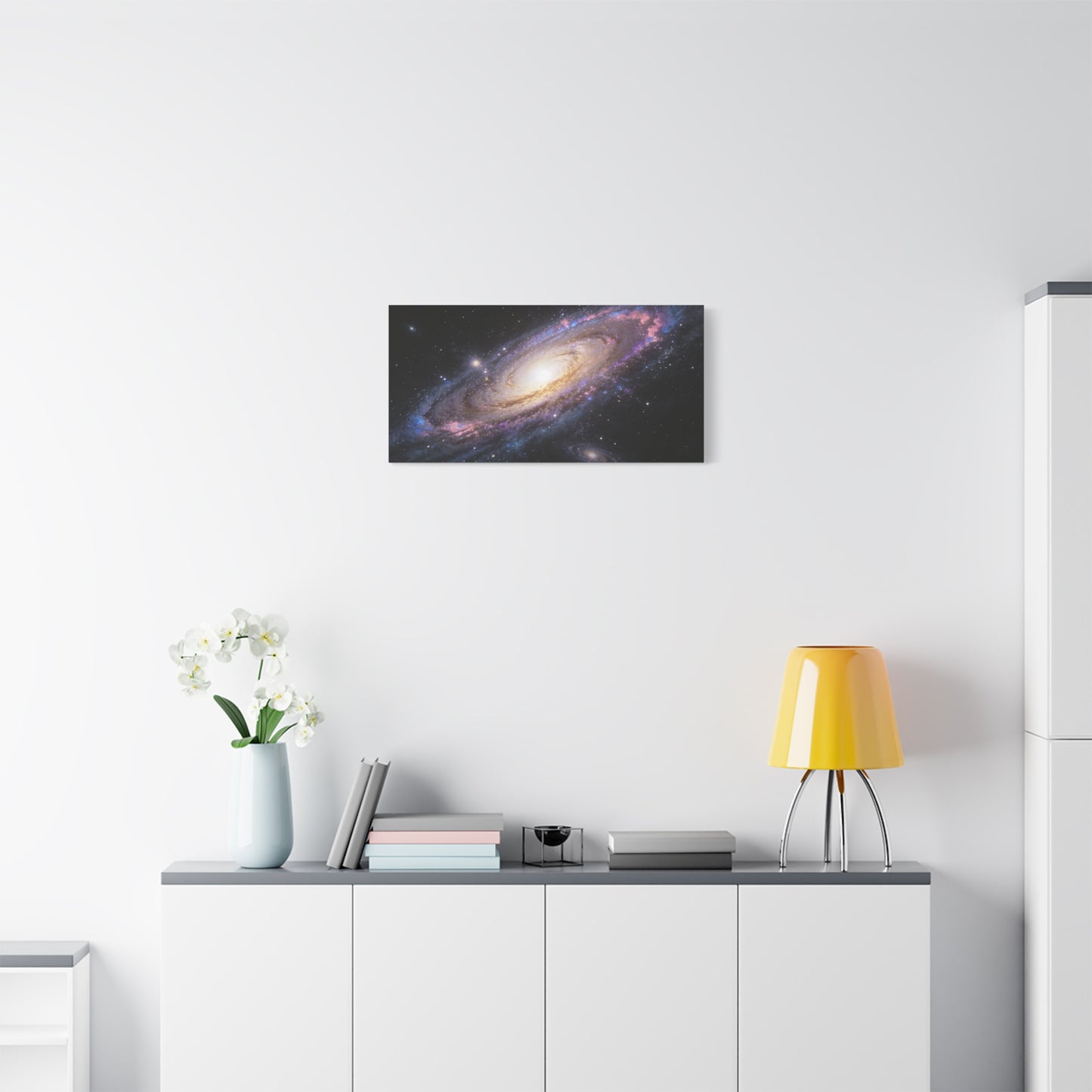 Spiral Galaxy Canvas Wall Art - Cosmic Space Print, Luminous Nebula Stars - Matte Cotton Canvas - Contemporary Celestial Style - Living Room Wall Decor, Office Art Accent - Bedroom Home Decoration