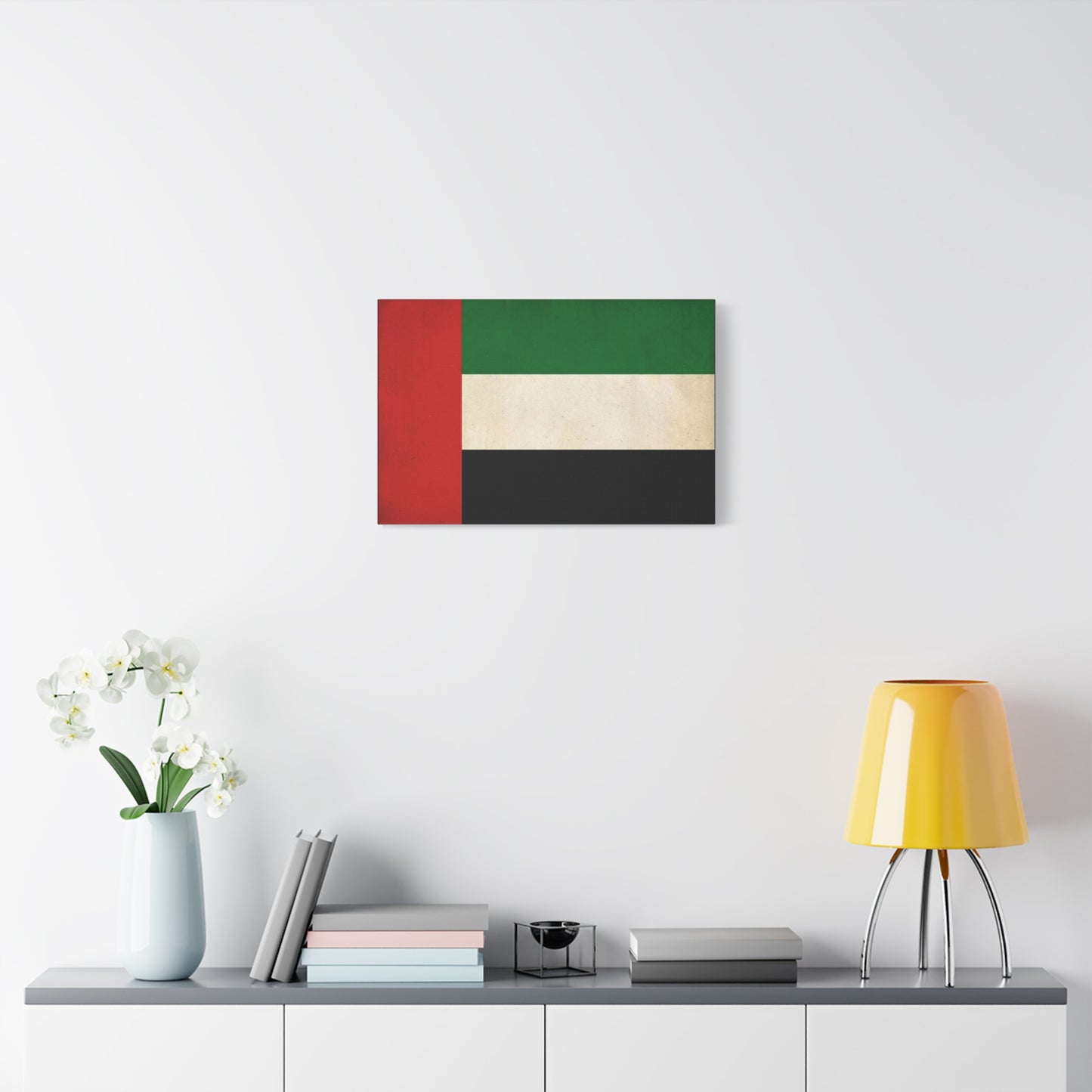 United Arab Emirates Flag Canvas Wall Art - Vintage National Pride Decor, Distressed UAE Banner Print - Patriotic Minimalist Style - Living Room Wall Decor, Office Accent - Bedroom Home Decoration