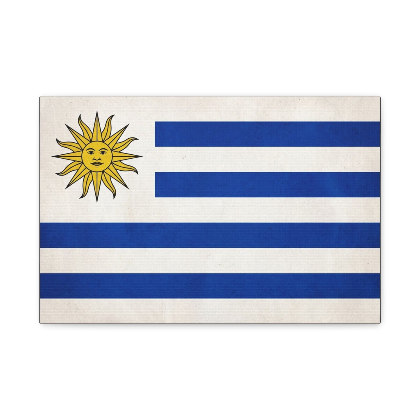Uruguay Flag Canvas Wall Art - Blue White Stripes Sun Of May Patriotic Print - Vintage National Pride Decor - Living Room Wall Decor, Bedroom Home Decoration - Bedroom Home Decoration - Ready to Hang