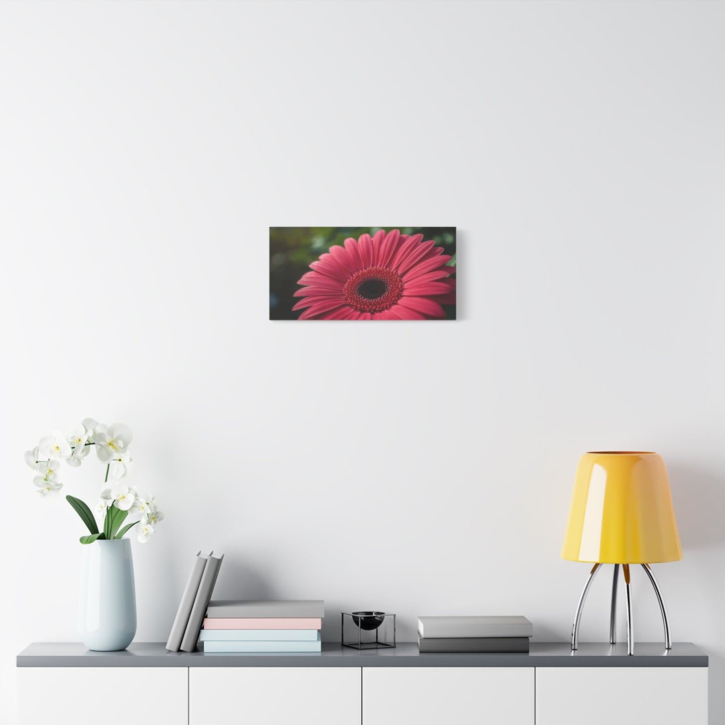 Pink Gerbera Daisy Canvas Wall Art - Floral Macro Art Print, Botanical Canvas Print - Modern Nature Home Decor, Bedroom Wall Hanging, Living Room Decoration, Office Accent - Bedroom Home Decoration