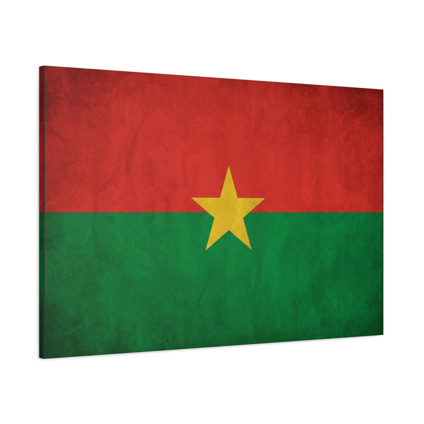 Burkina Faso Flag Canvas Wall Art - Vintage National Pride Decor, Red Green Gold Star Print - Cultural Heritage Style - Living Room Decoration, Office Accent - Living Room Wall Decor - Ready to Hang