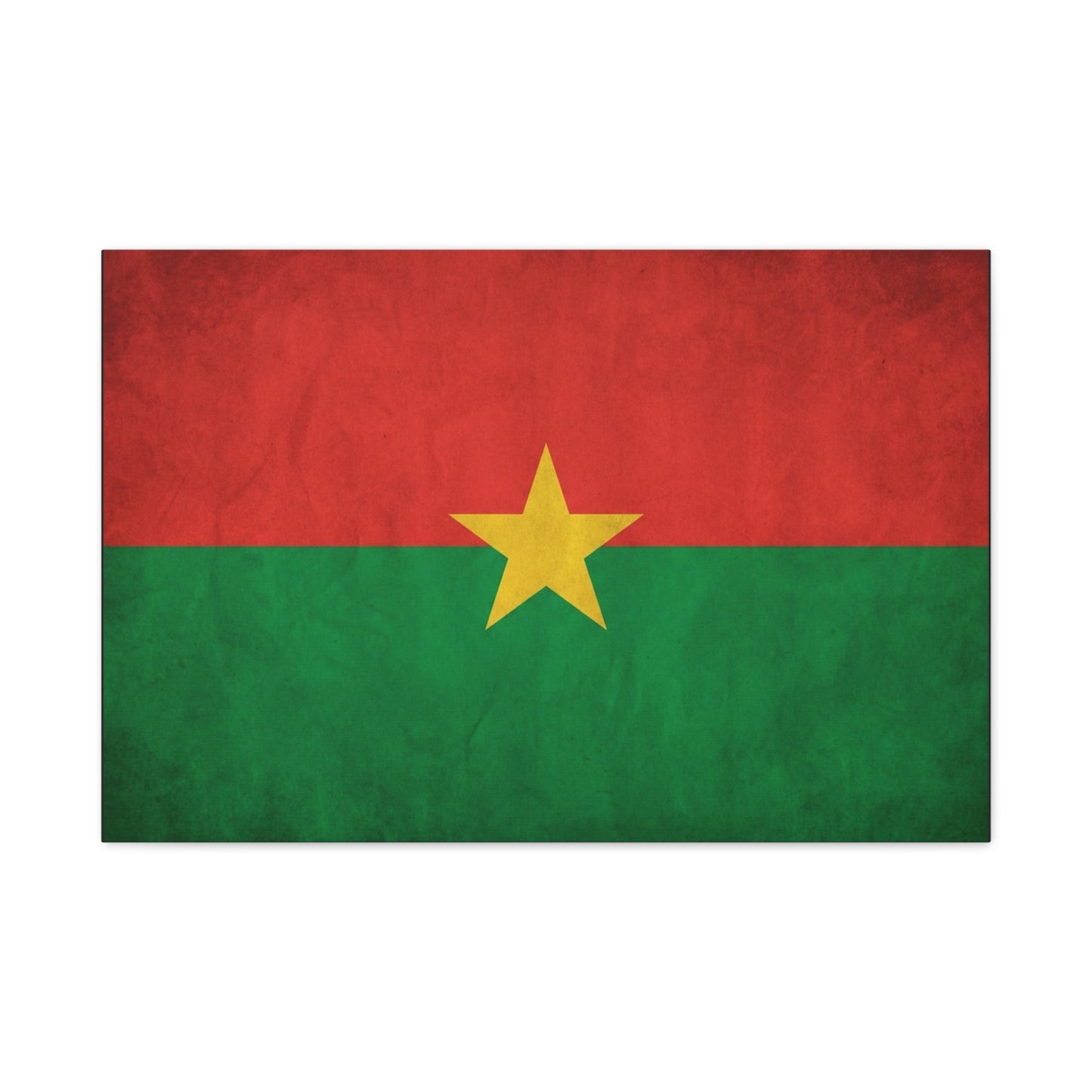 Burkina Faso Flag Canvas Wall Art - Vintage National Pride Decor, Red Green Gold Star Print - Cultural Heritage Style - Living Room Decoration, Office Accent - Living Room Wall Decor - Ready to Hang