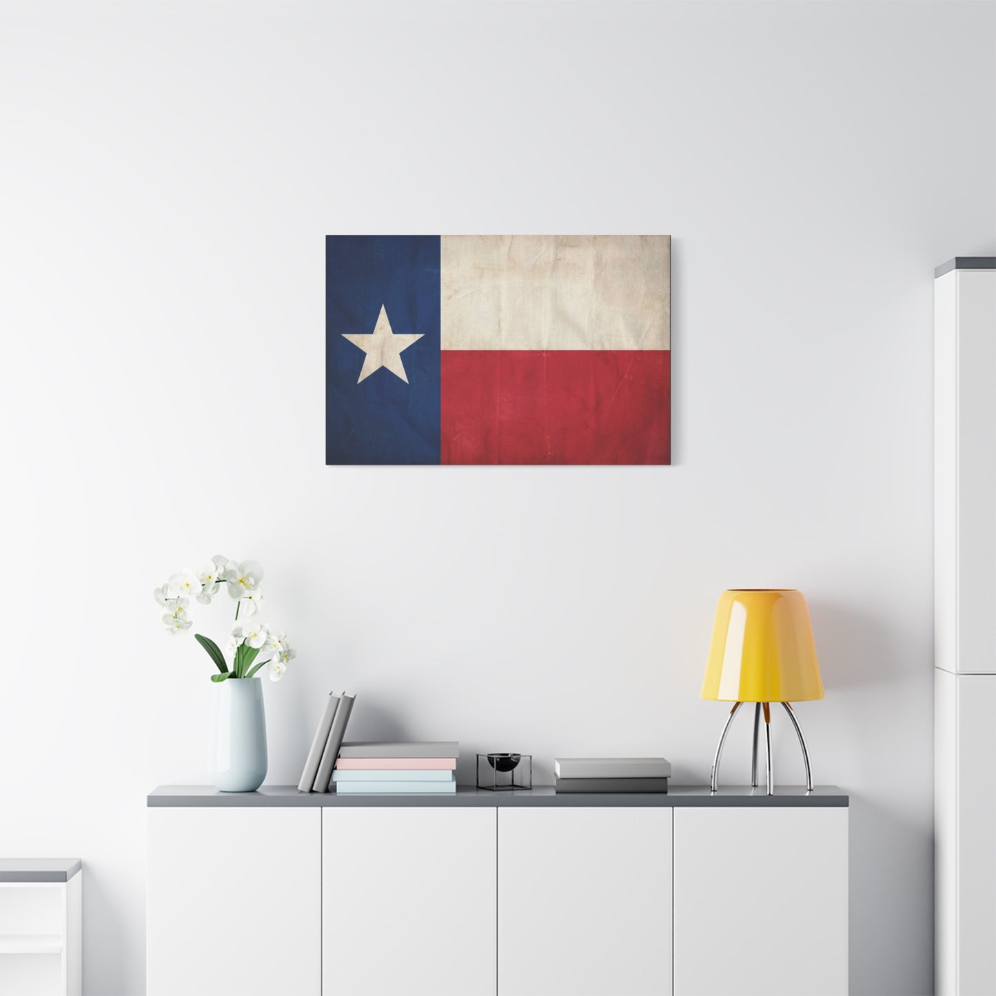 Texas Flag Canvas Wall Art - Vintage Lone Star State Print, Rustic Patriotic Decor - Matte Cotton Artwork - Living Room Wall Decor, Office Accent - Bedroom Home Decoration - Bedroom Home Decoration