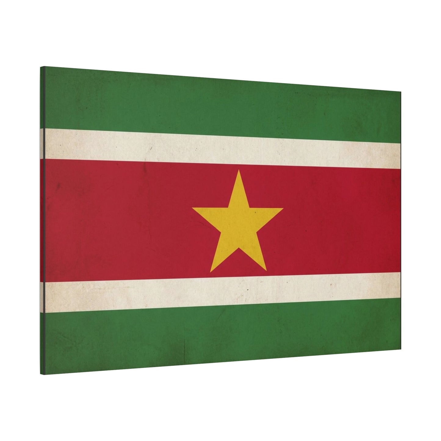 Suriname Flag Canvas Wall Art - Vintage Country Pride Decor, Retro National Banner Print - Green Red White Gold Star Design - Living Room Wall Decor - Bedroom Home Decoration - Bedroom Home Decoration