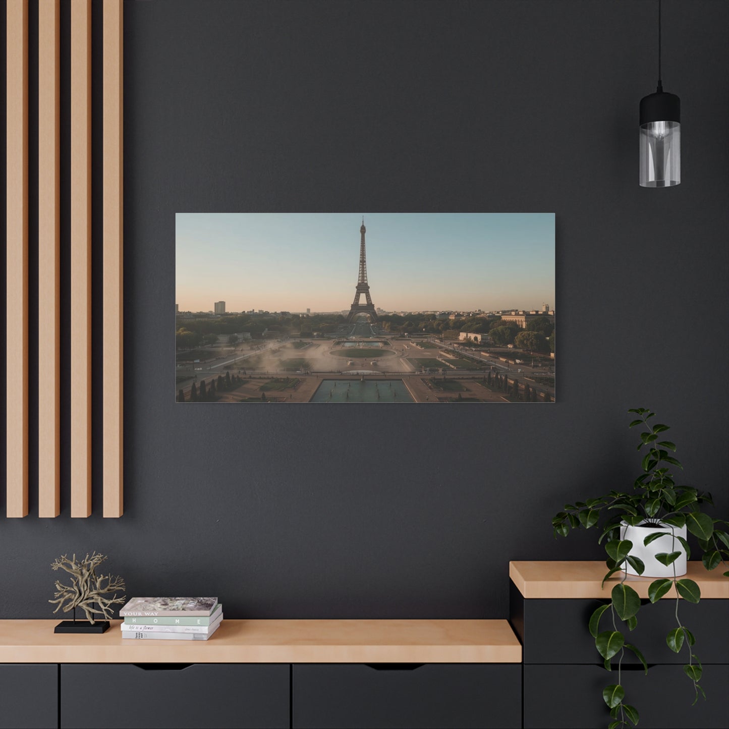 Eiffel Tower Canvas Wall Art Paris Cityscape Print - Soft Sunrise Art Print, Matte Finish Canvas Print - Contemporary Travel Wall Decor, Living Room Home Accent, Office Art - Bedroom Home Decoration