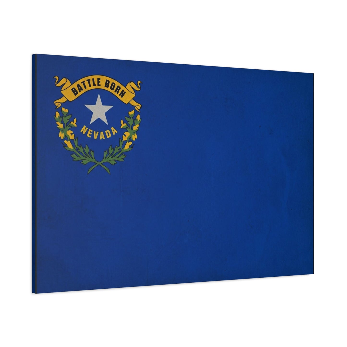 "Battle Born Nevada" Nevada State Flag Canvas Wall Art - Blue Silver Star Sagebrush Emblem Print - Vintage Patriotic Style - Living Room Decor, Office Wall Hanging - Ready to Hang - Ready to Hang