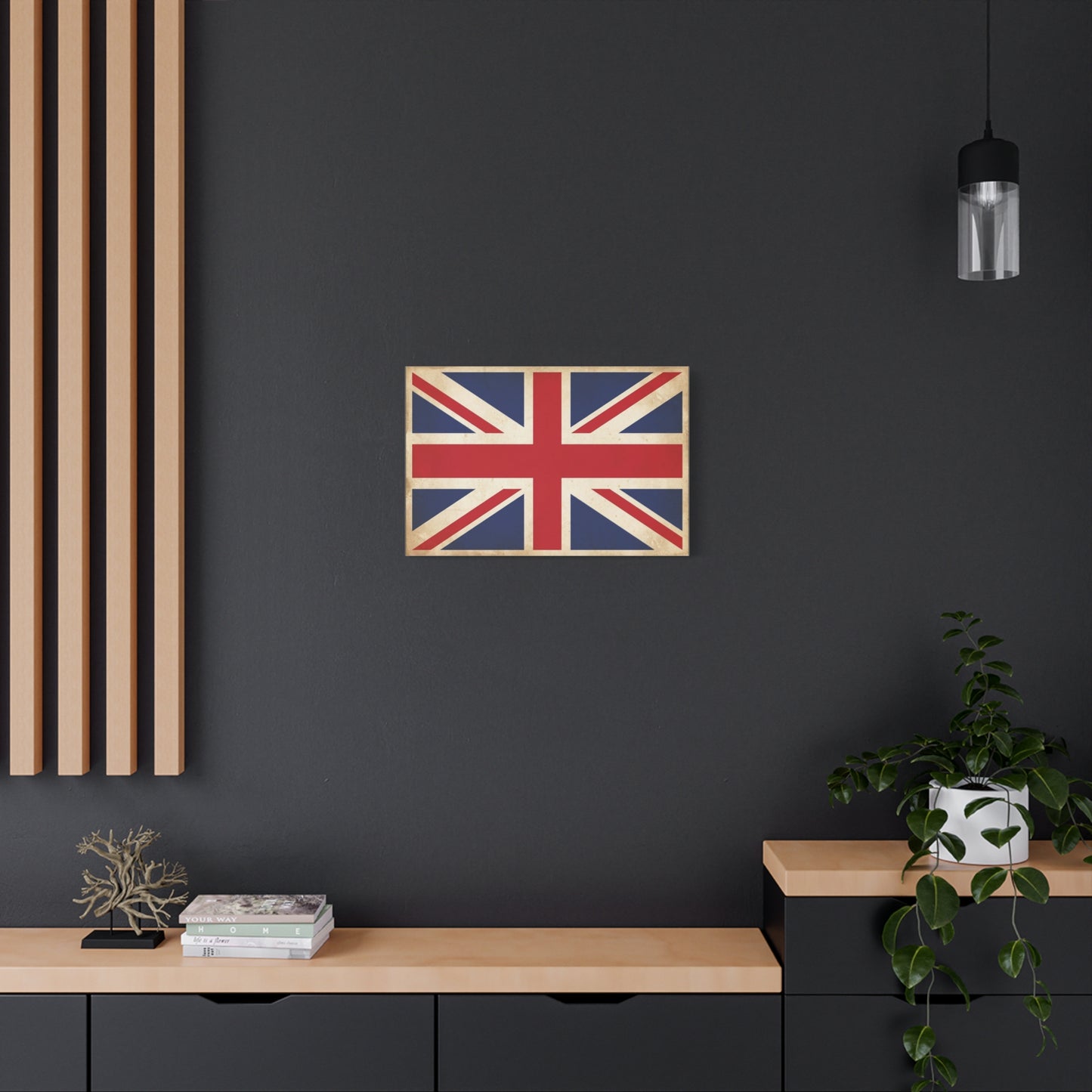 Vintage Union Jack Canvas Wall Art - Distressed British Flag Print, Retro Patriotic Decor - Matte Cotton Canvas - Traditional Style, Living Room Home Decoration, Office Accent - Living Room Wall Decor
