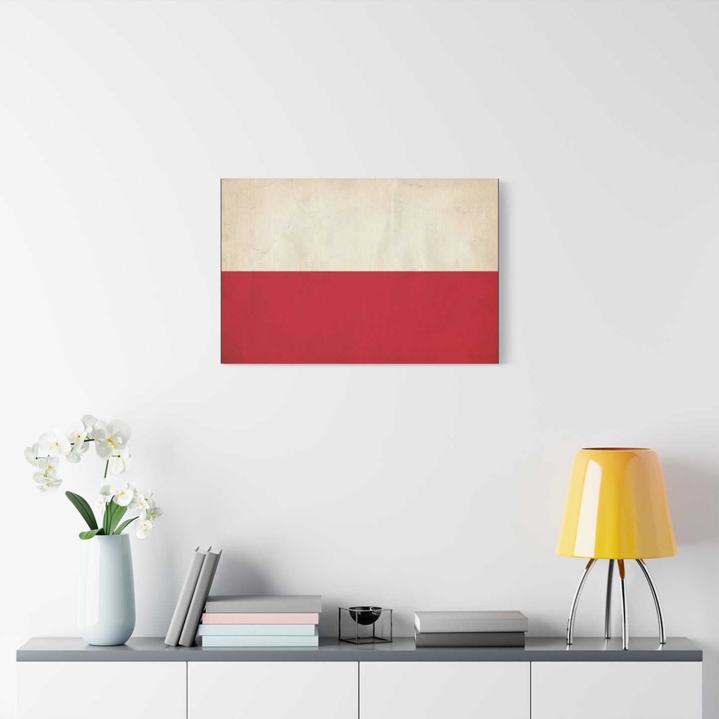 Poland Flag Canvas Wall Art - Vintage Red And White Polish Banner Print - Minimalist Patriotic Decor - Living Room Wall Decor, Bedroom Home Decoration - Bedroom Home Decoration - Cozy Reading Nook Art