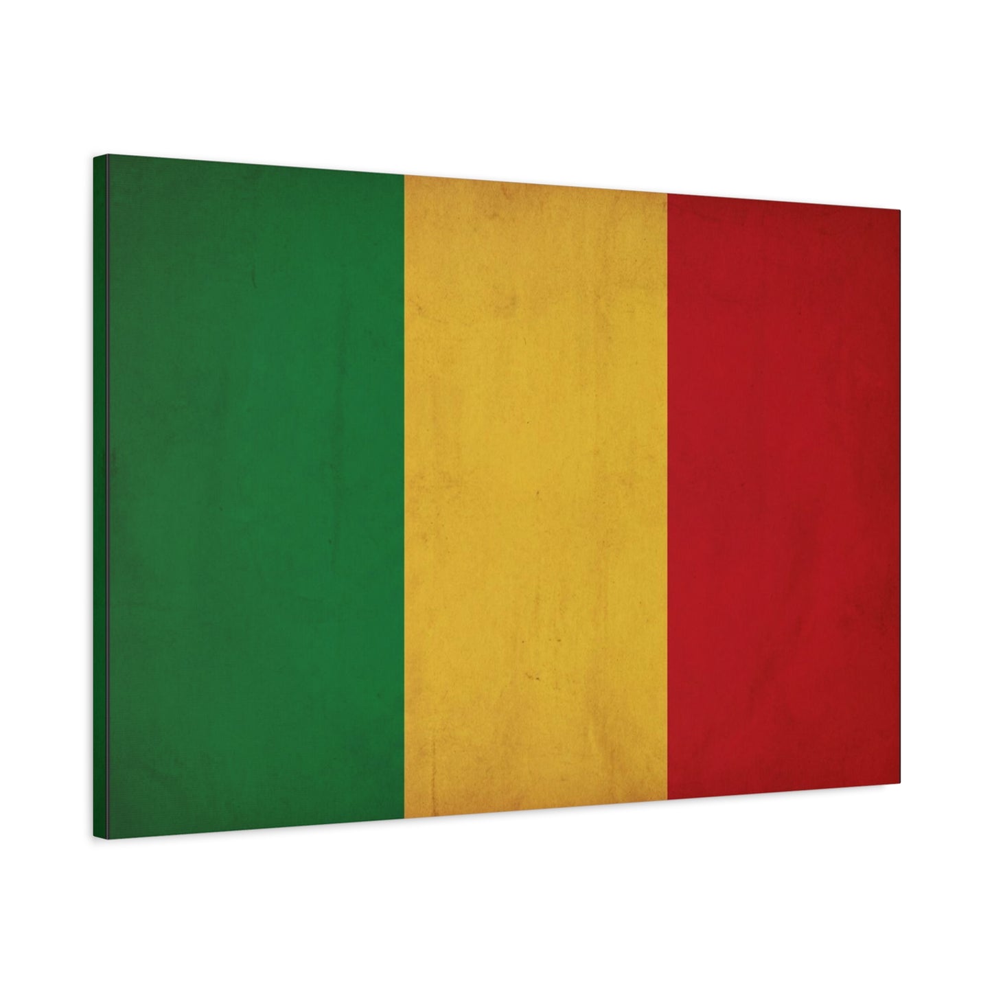 Mali Flag Canvas Wall Art - Green Yellow Red Tricolor National Flag Print - Vintage Textured Cotton Look - Pan African Style, Living Room Wall Decor, Bedroom Home Decoration - Bedroom Home Decoration