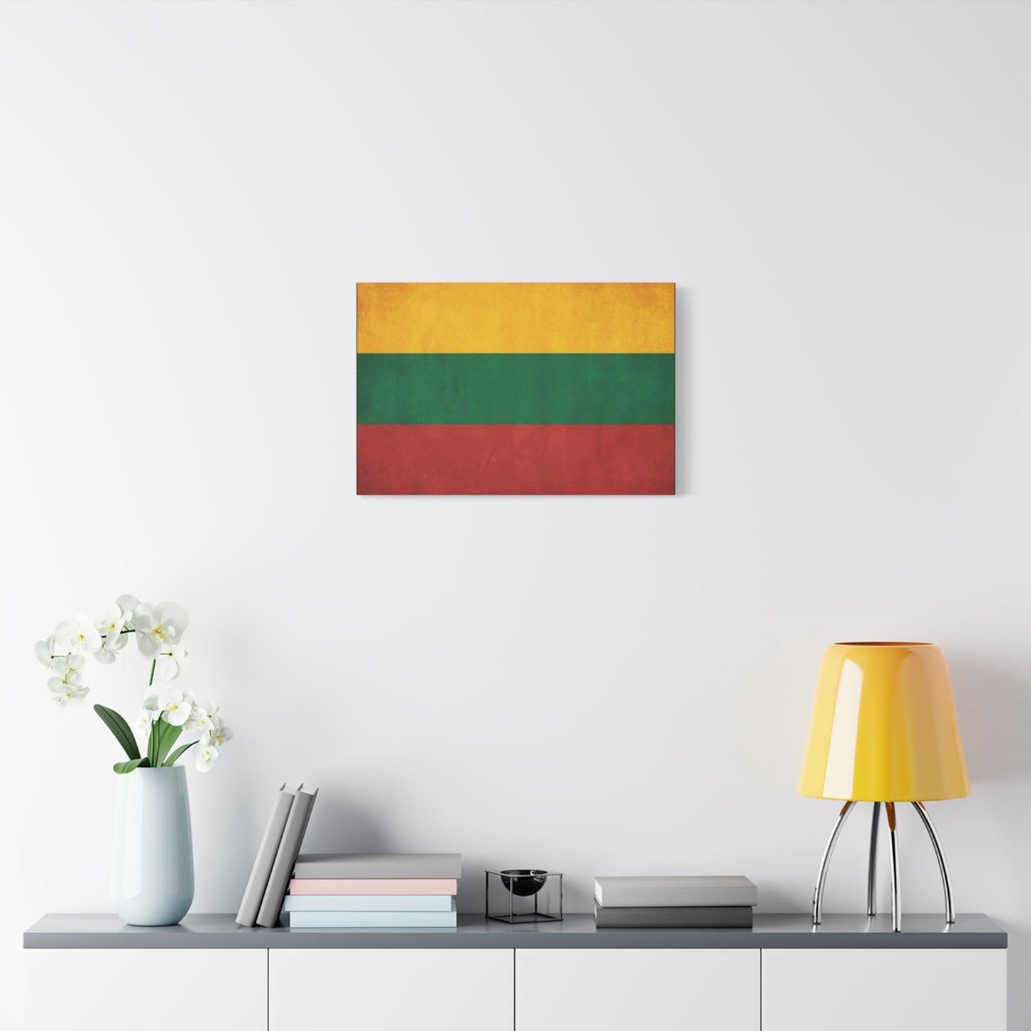 Lithuania Flag Canvas Wall Art - Vintage Tricolor National Print, Textured Cotton Decor - Traditional Patriotic Style - Living Room Wall Decor, Bedroom Home Decoration - Bedroom Home Decoration