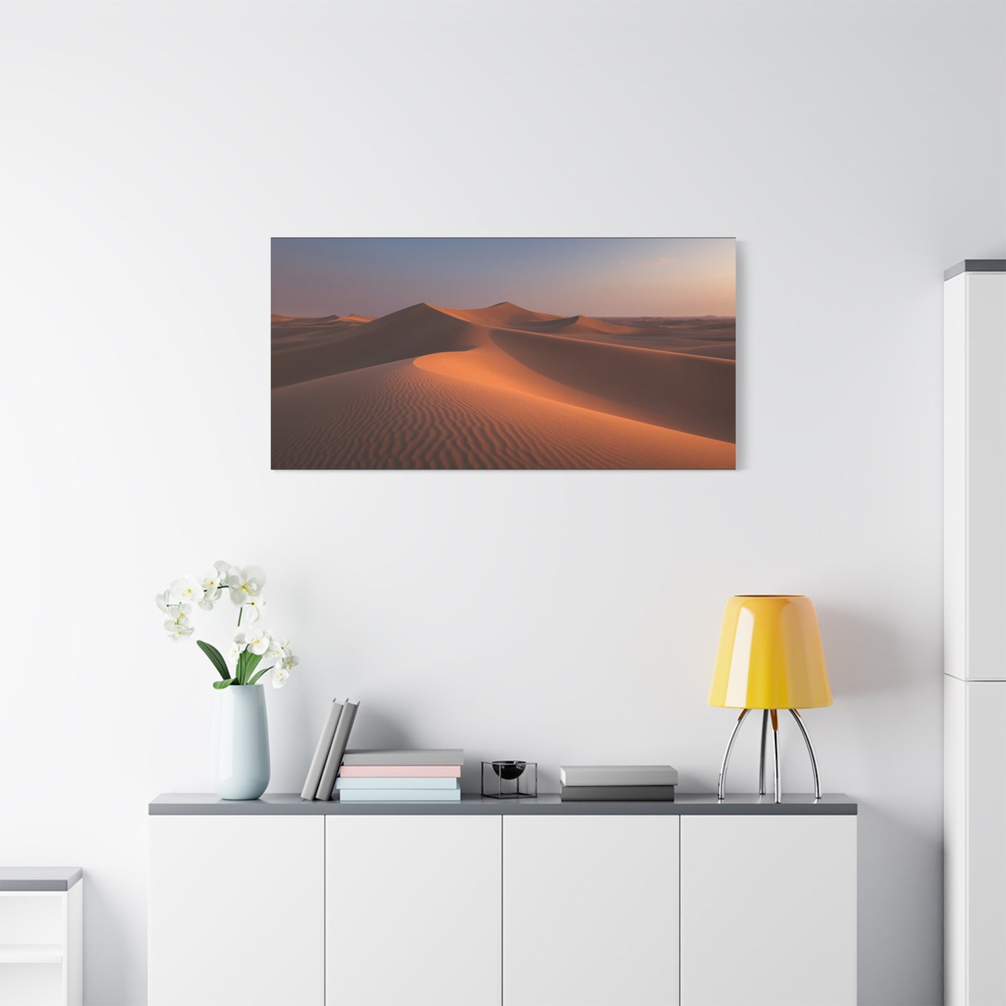 Desert Sand Dunes Canvas Wall Art - Golden Sunset Landscape Art Print - Serene Matte Cotton Decor - Living Room Wall Decor, Bedroom Home Decoration, Office Art - Bedroom Home Decoration