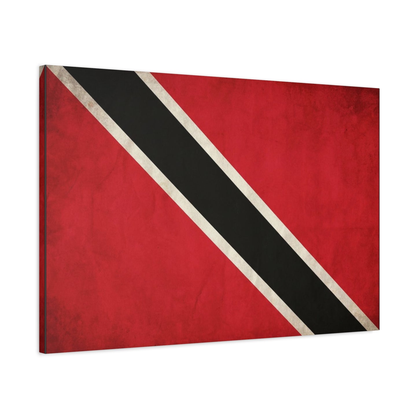 Trinidad And Tobago Flag Canvas Wall Art - Vintage National Pride Decor, Red Black White Graphic Print - Cultural Heritage Style - Living Room Wall Decor - Bedroom Home Decoration - Ready to Hang