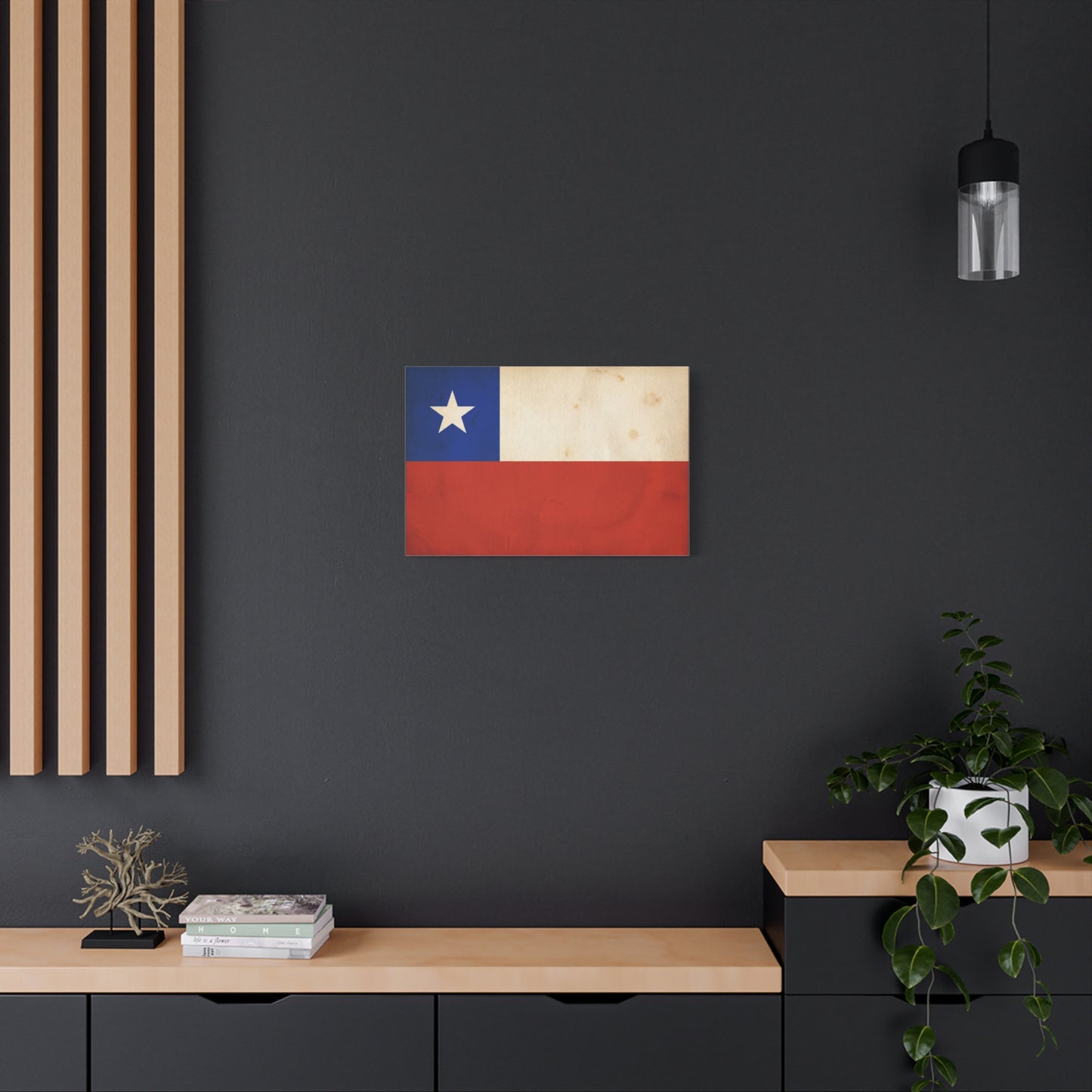 Chile Flag Canvas Wall Art - Vintage Chilean Flag Print, Patriotic Rustic Decor - Matte Canvas Wall Hanging - Living Room Home Decoration, Office Accent - Bedroom Home Decoration - Ready to Hang