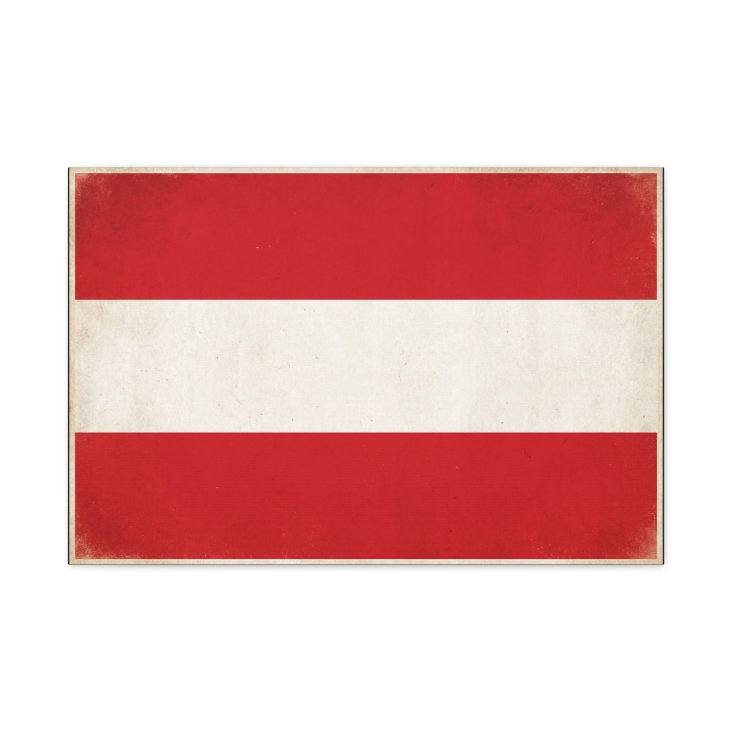 Austria Flag Canvas Wall Art - Vintage Red White Horizontal Banner Print - Patriotic Minimalist Decor - Living Room Home Decoration, Office Accent - Living Room Wall Decor - Bedroom Home Decoration