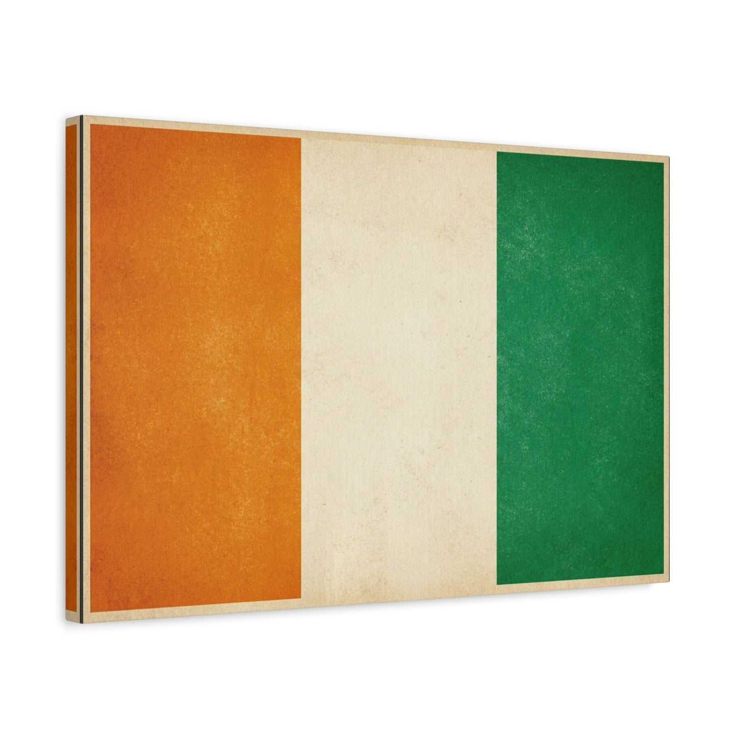 Irish Flag Canvas Wall Art - Vintage Tricolor Ireland Print, Green White Orange Decor - Minimalist Patriotic Artwork - Living Room Wall Decor, Bedroom Home Decoration - Bedroom Home Decoration