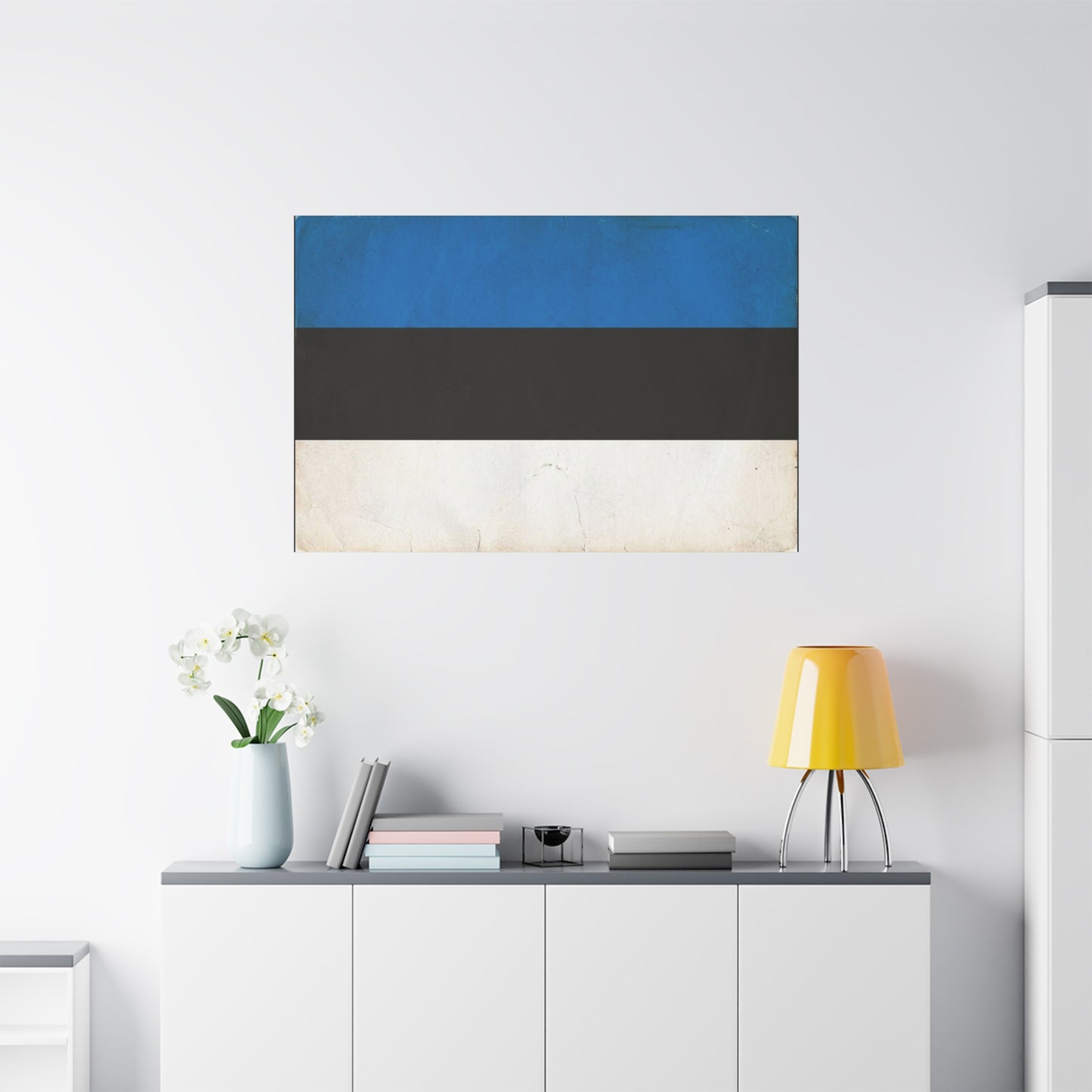 Blue Black White Abstract Canvas Wall Art - Minimalist Color Block Canvas Print - Contemporary Modern Decor - Living Room Home Decoration - Bedroom Home Decoration - Living Room Wall Decor
